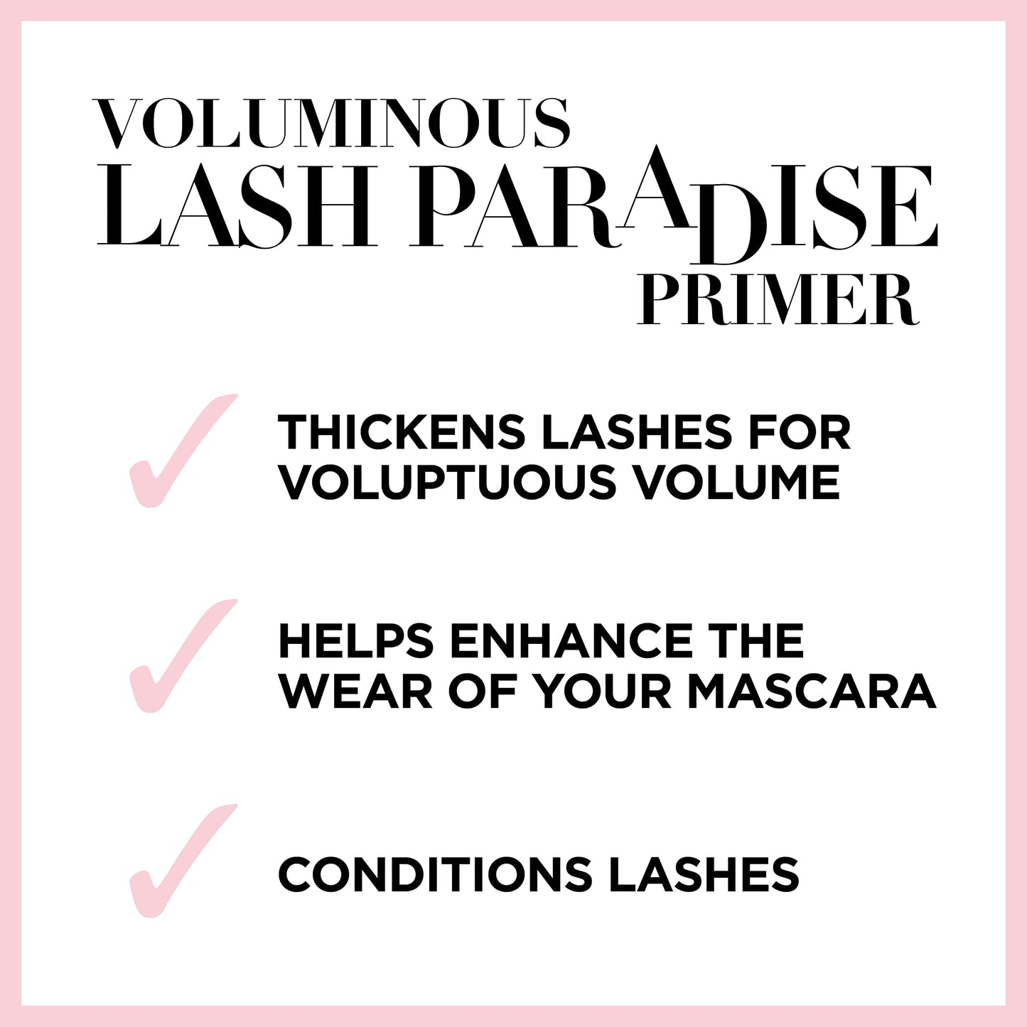 L'Oreal Paris Cosmetics Voluminous Lash Paradise Mascara Primer Base, Millennial Pink, 0.27 Fluid Ounce, Packaging May Vary