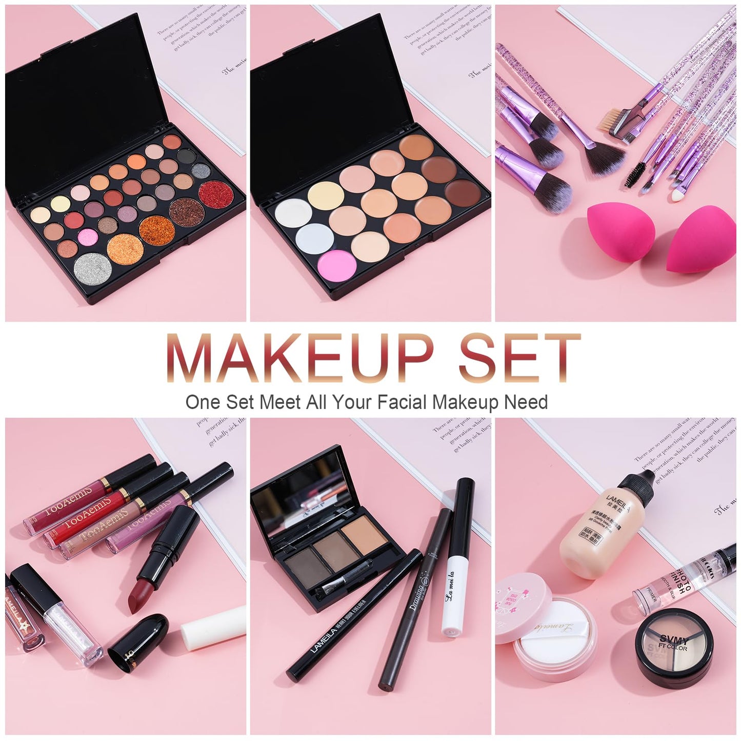 Makeup Kit for Women Full Kit, TooAemiS Professional Makeup Kit for Teens or Adult, All in One Makeup Sets Include Eyeshadow Palette Lipstick Concealer Foundation Mascara Loose Powder Etc