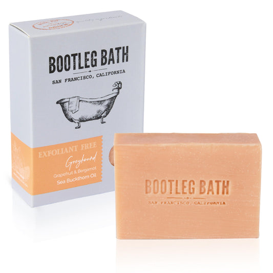 BOOTLEG BATH - Greyhound Natural Moisturizing Bar Soap with Sea Buckthorn Oil, Grapefruit & Bergamot, Cruelty Free Bar Soap for Men and Women, Eco Friendly, Handcrafted in USA 4.4 oz bar