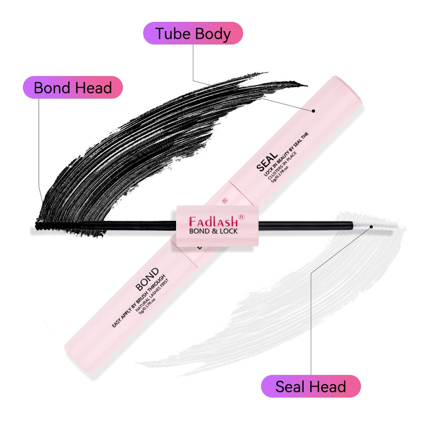 FADLASH DIY Lash Extension Kit Individual Lashes Cluster D Curl Eyelash Extension Kit with Lash Bond and Seal and Lash Applicator Tool for Self Application at Home (40D-0.07D-15-20MIX KIT)