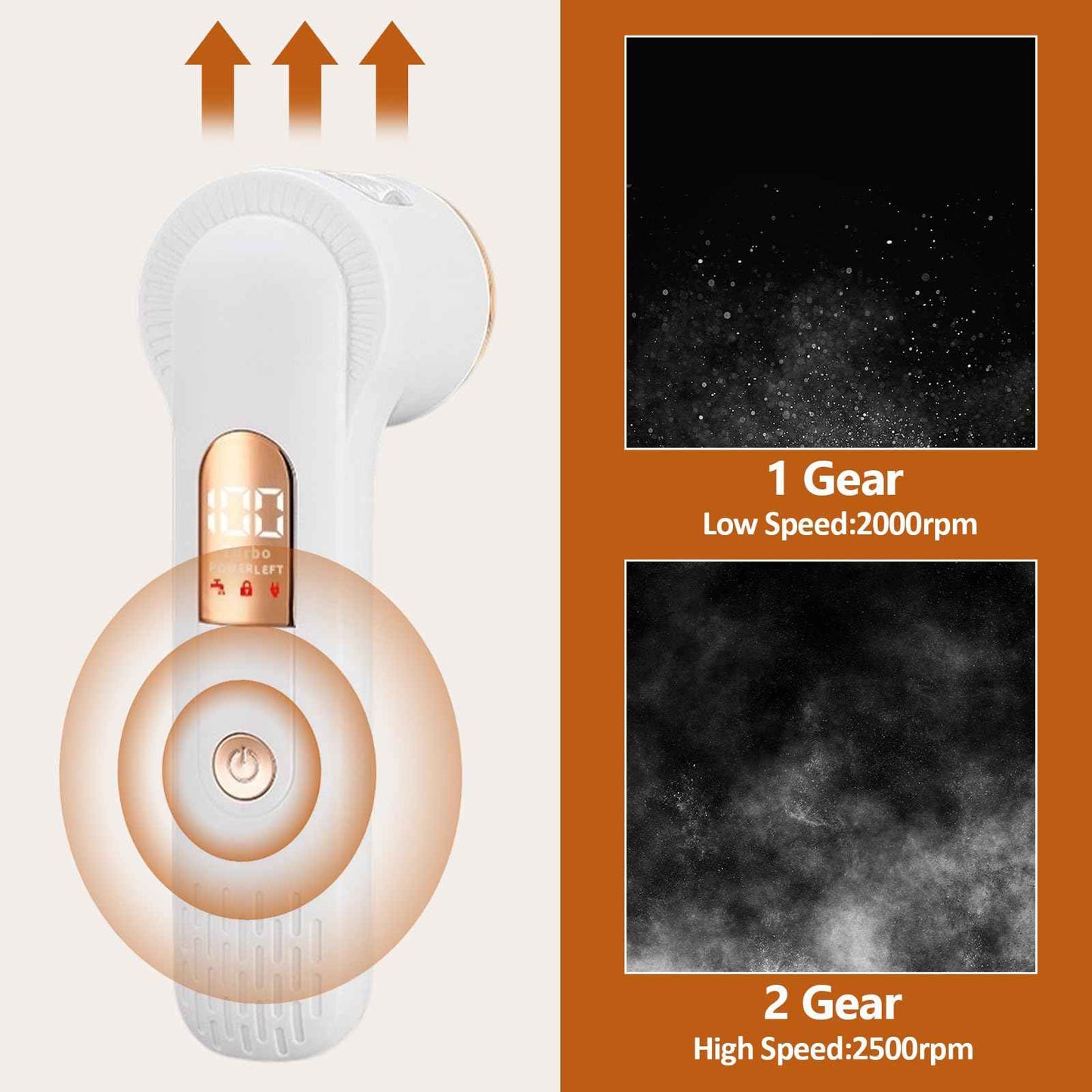 Meyluth Electric Foot Scrubber File Callus Remover with Absorb Function, Waterproof Foot Grinder Cracked Dry Dead Skin Removal for Feet Care, 3 Rollers, 2 Speed, Battery Display