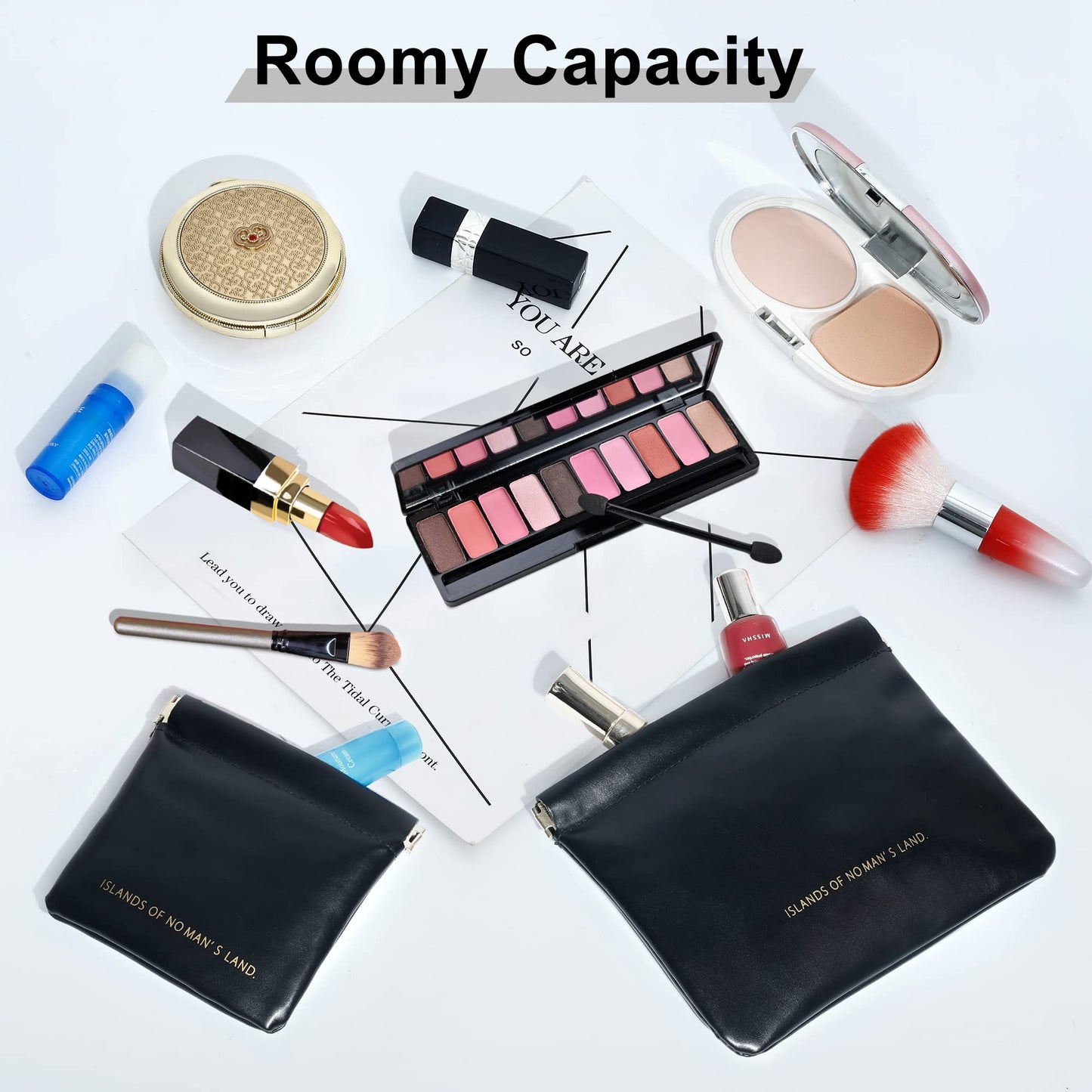 SELLYFELLY Small Cosmetic Bag for Women 2 Pieces Makeup Bag for Purse Travel Makeup Organizer Bag Waterproof Makeup Pouch