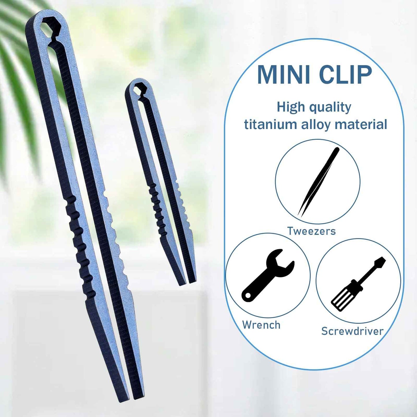 2 Pcs EDC Tweezers Titanium Tweezers Portable Titanium Alloy Tweezers Precision Tweezers Travel Portable Small Tweezer Pick Up Tweezers for Camping Outdoor Gadget(Blue)