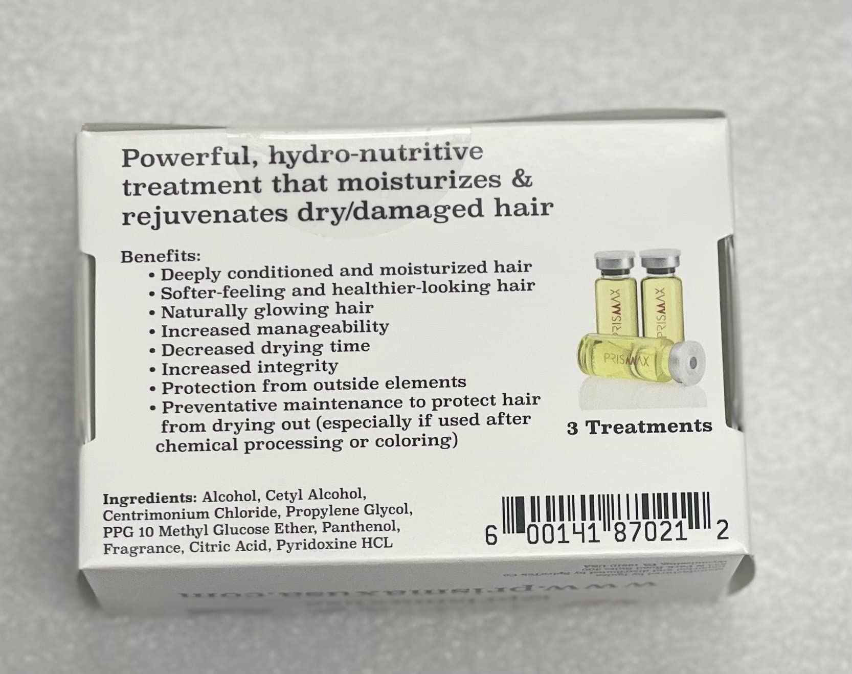 Prismax Nutritivo Deep-Conditioning Hair Treatment - Rejuvenate dry/damaged hair, improve manageability, reduce frizz/porosity with vitamin b6 and b5 panthenol - Formaldehyde-free - 3 Treatments