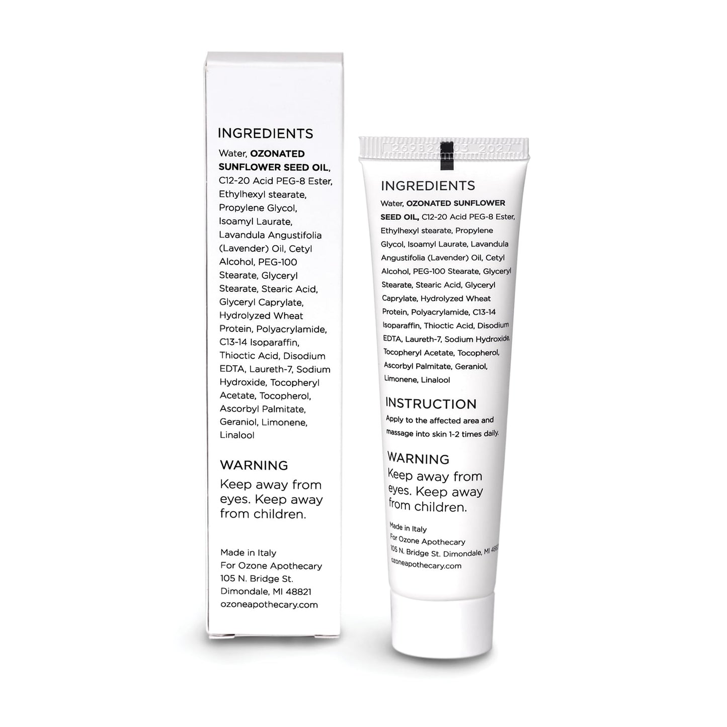 Ozone Apothecary Ozone Skin Cream | Ozone Oil Infused Absorbent Cream Skincare | Antibiotic-Free Multipurpose for Promoting Healthy Skin