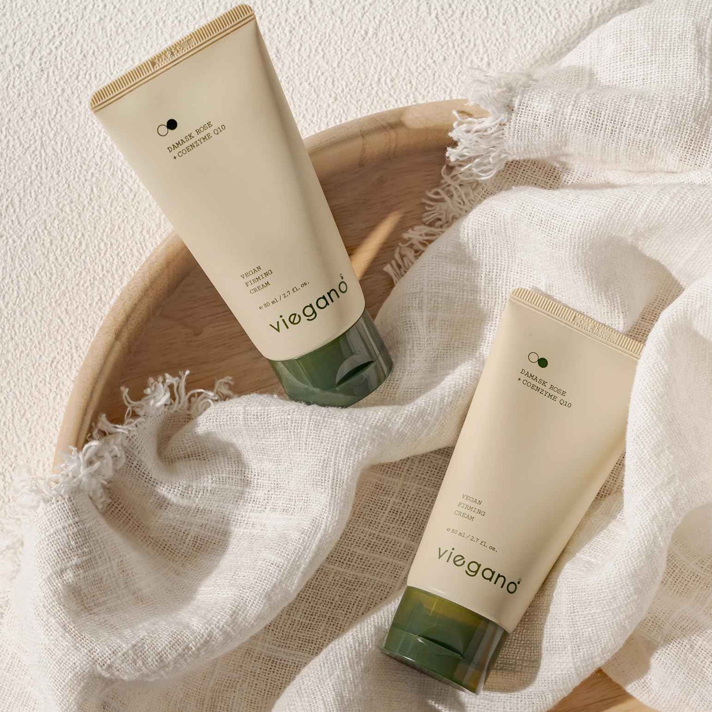 [ viegano ] Firming Cream for Sensitive Skin | Damask Rose + CoQ10 | Korean Moisturizer | Targets Fine Lines & Wrinkles | 100% Vegan | 80 mL