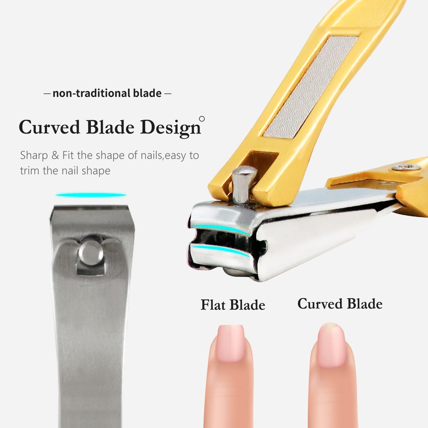 Nail Clippers with Nail File – Thick Nail Cutters Fingernails for Men Women with Catcher Acrylic Ingrown Toenails Professional Ultra Sharp No Splash SUNDEN