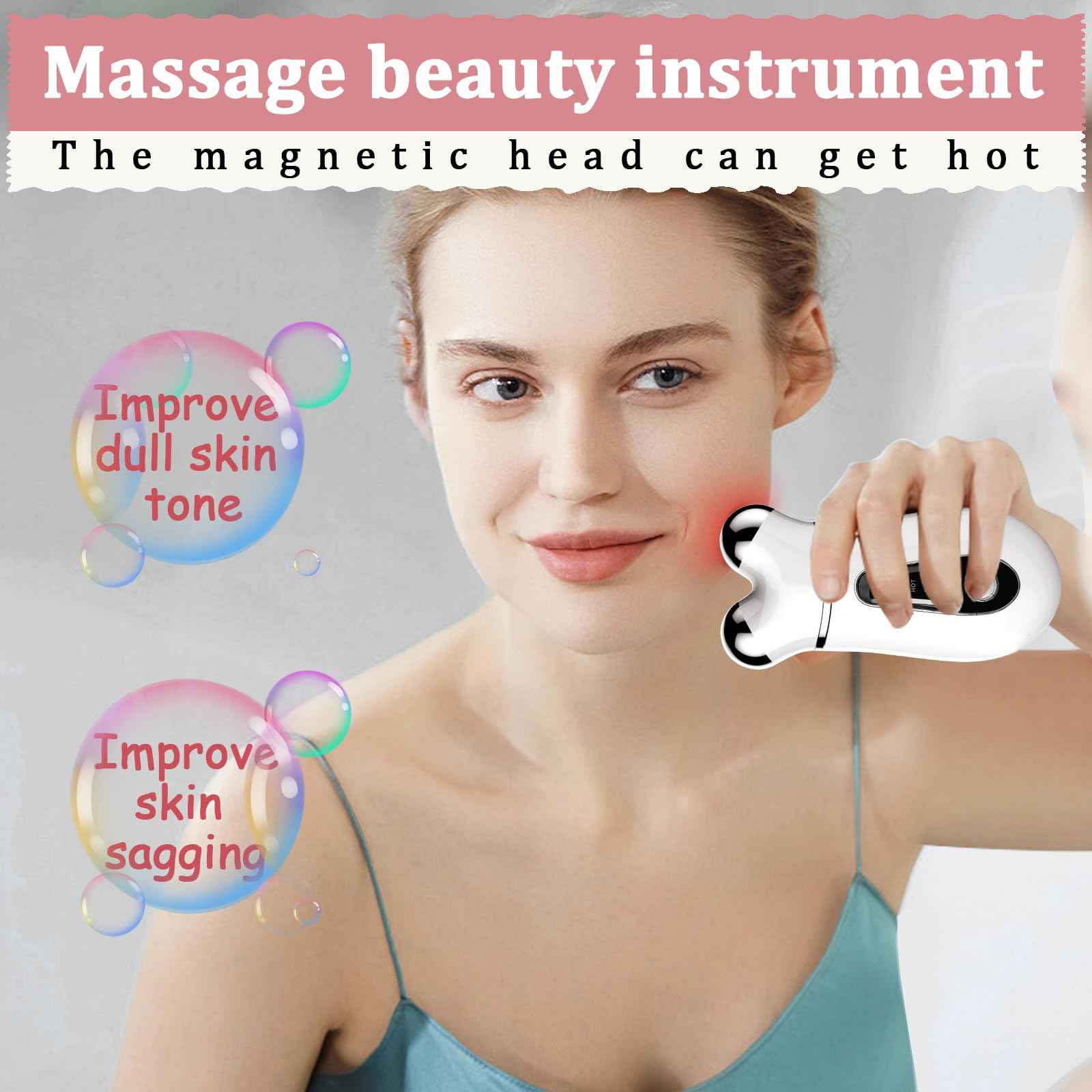 Microcurrent Face Device, USB Microcurrent Facial Shaping Tool for Facial Wrinkle Removal and Anti-Aging，Mini Microcurrent Face Lift Device for Face Lifting and Facial Sculpting (White)