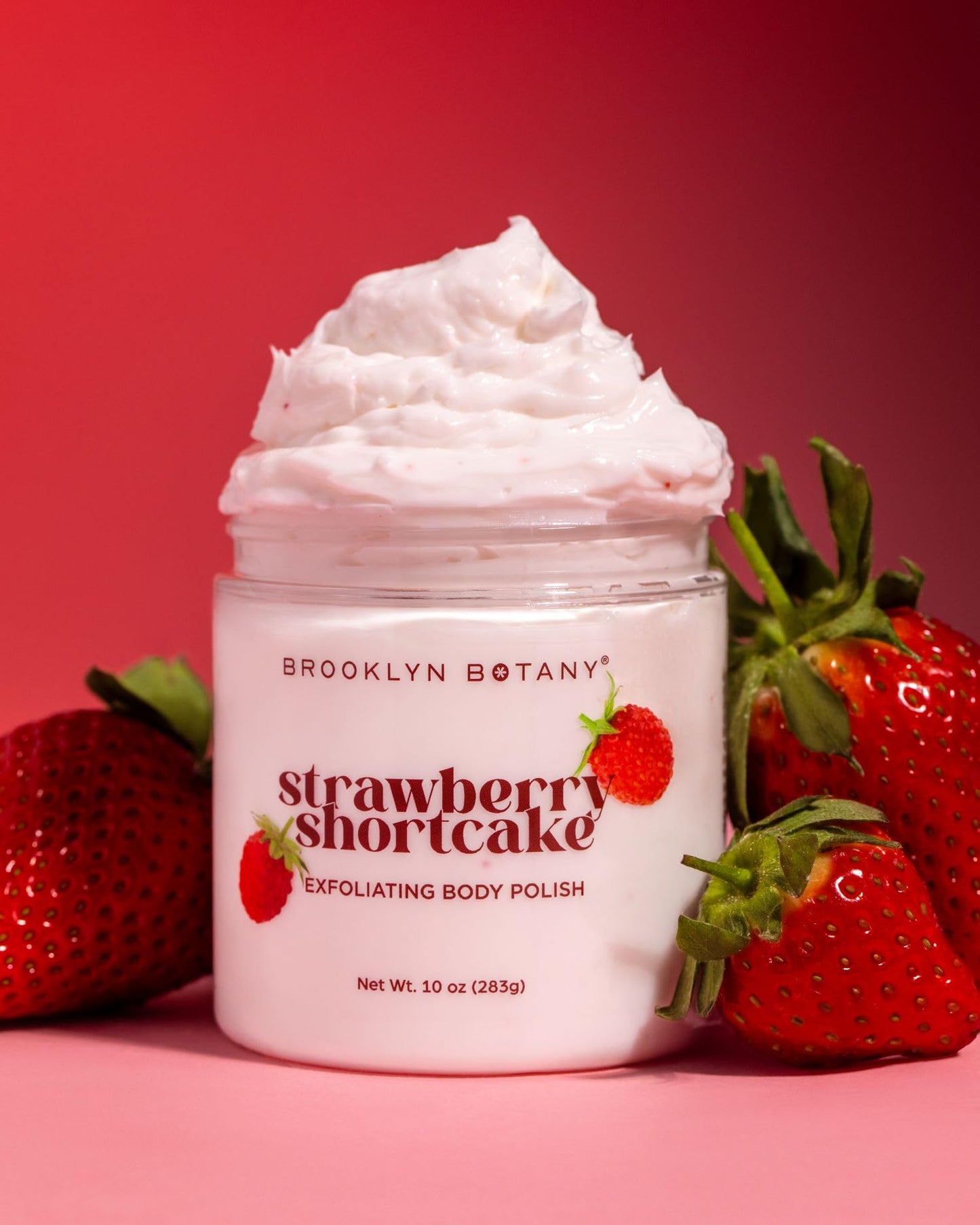 Brooklyn Botany Strawberry Shortcake Body Polish for Skin Care – Moisturizing and Gently Exfoliating Body Moisturizer Lotion for Smoother, Softer Skin – 10 oz