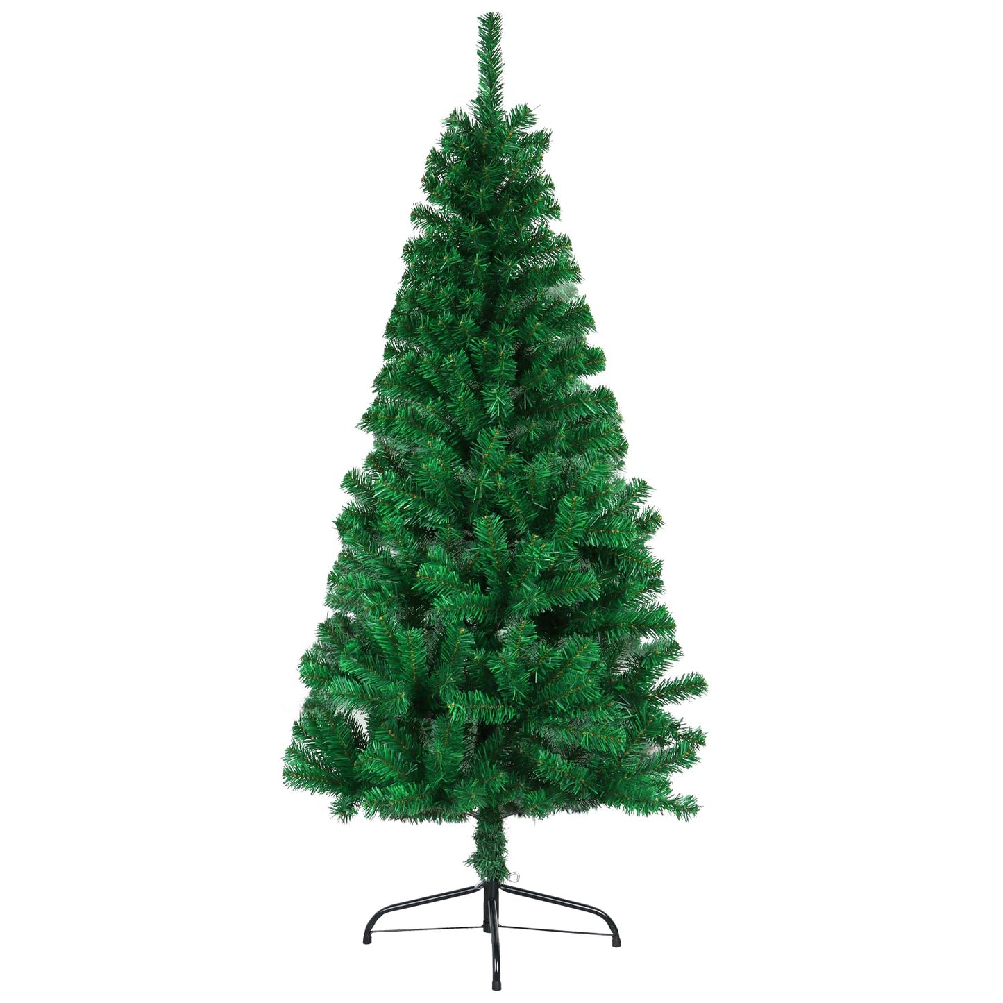 CCINEE 5ft Pine Artificial Christmas Green Half Tree Easy-Assembly with Solid Metal Stand for Wall Xmas Themed Party Decoration Indoor Outdoor Living Room Decor