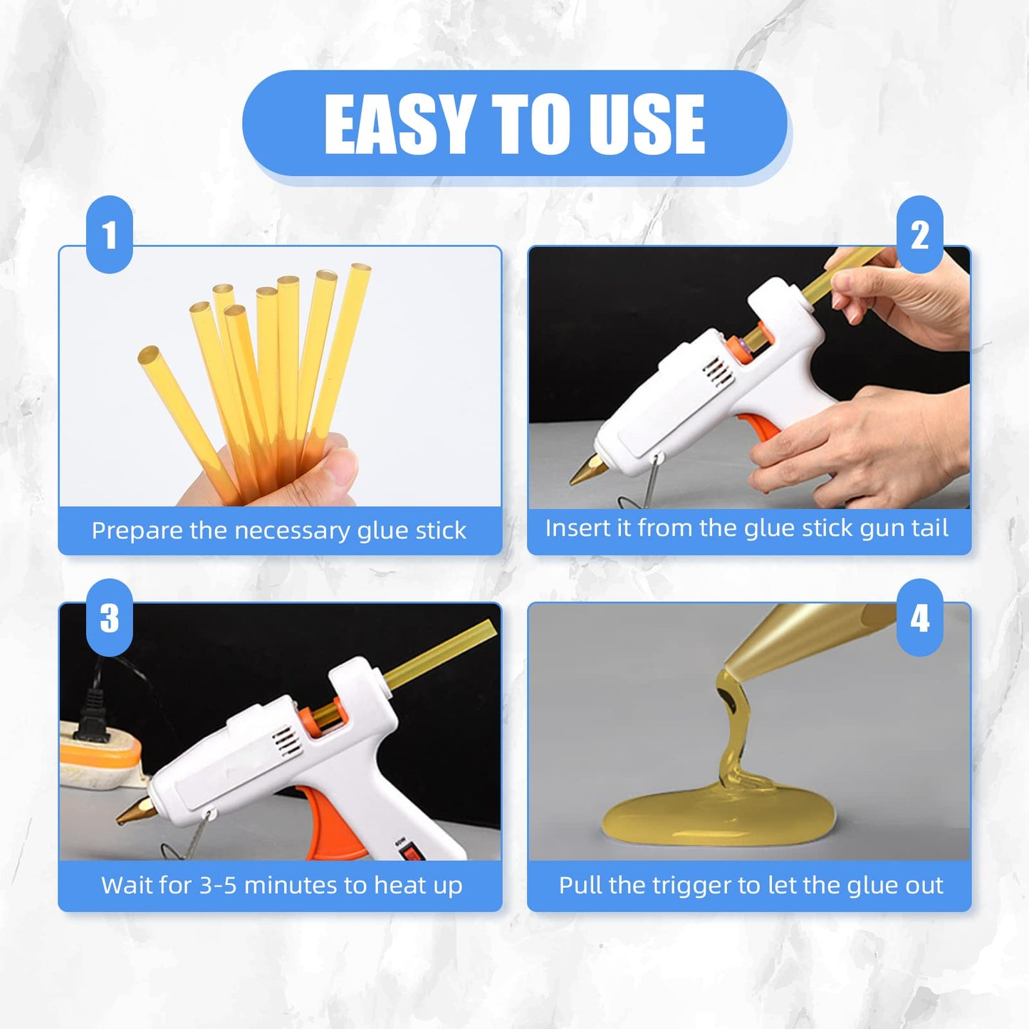 Neitsi 3Pcs Keratin Glue Sticks for Hair Extensions,Professional Hot Melt Glue Stick,Hair Adhesive Keratin Gun Bond Glue Stick for DIY Project (Yellow