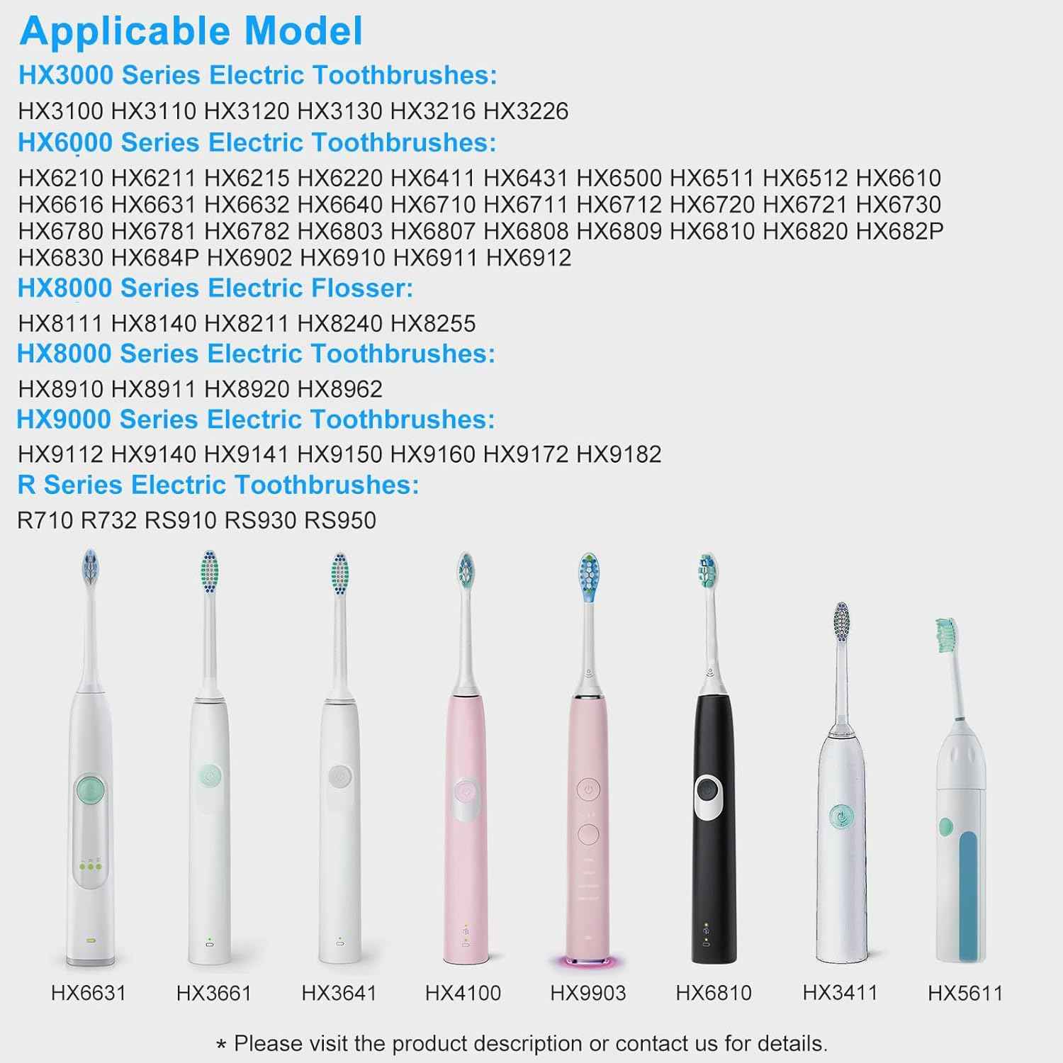 BENSN Charger Base Compatible with Philips Sonicare Electric Toothbrush 4100 5300 5100 1100 2100 3100 6500 7500, 3000 4000 5000 6000 8000 9000 Series, Waterproof Power Cord