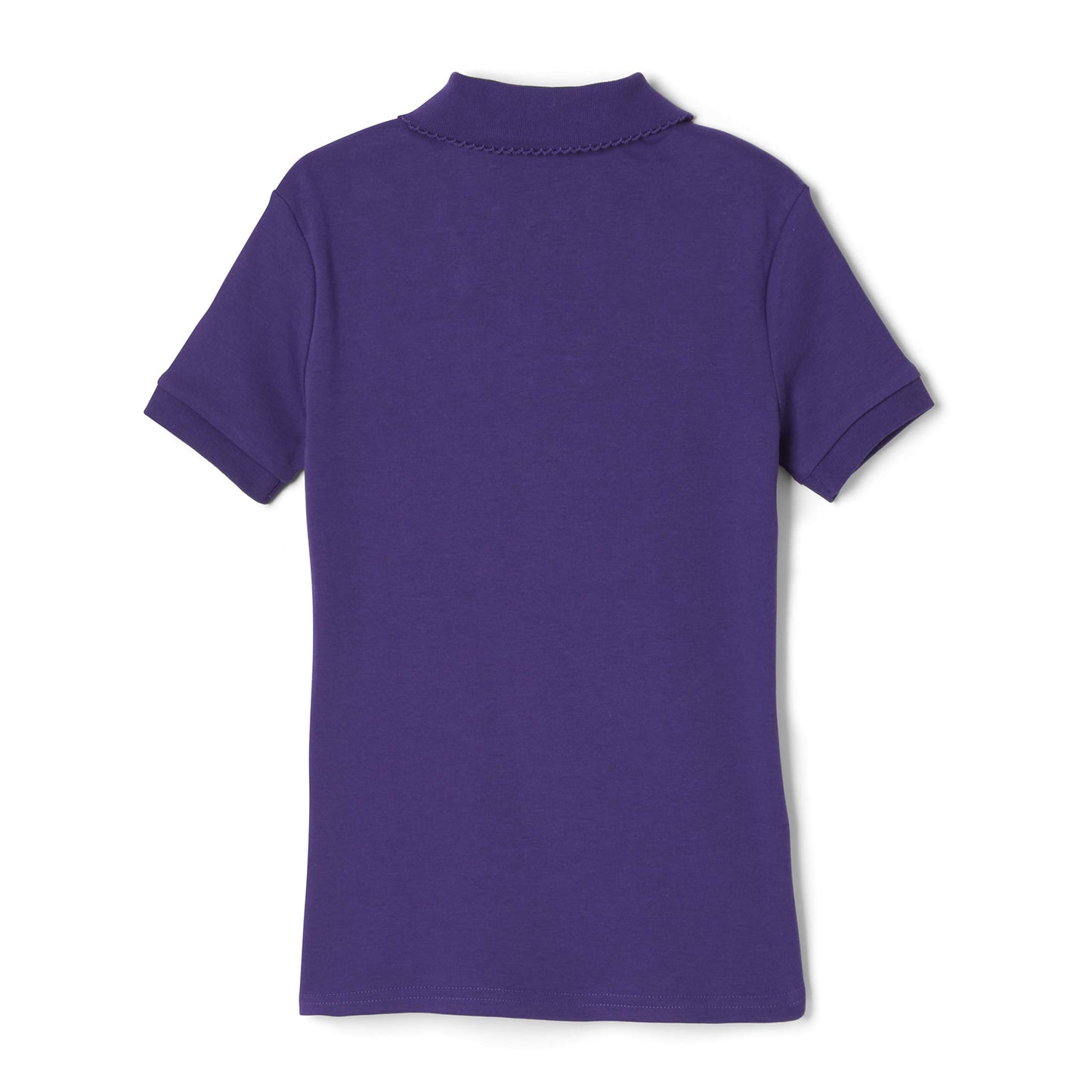 French Toast girls Short Sleeve Picot Collar (Standard & Plus) Polo Shirt, Purple, 5-Apr US