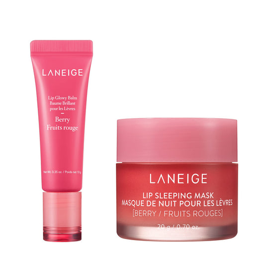 LANEIGE Lip Sleeping Mask Berry: Hydrate and Nourish + Lip Glowy Balm Berry Hydrate & Tint with Murumuru and Shea Butter