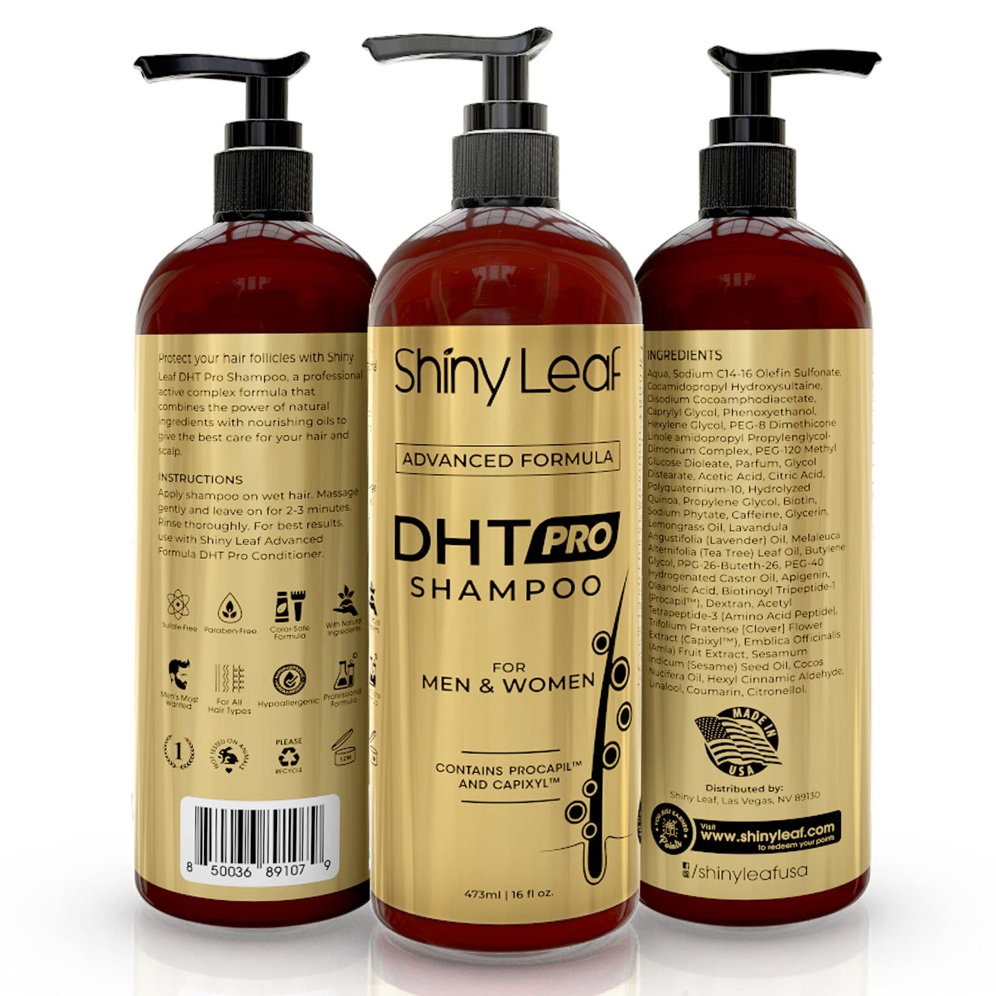 DHT Pro Shampoo Advanced Formula with Procapil and Capixyl, DHT Blockers and Natural Extracts, Anti-Thinning Shampoo for Men and Women, Revitalizes Scalp, Stimulates Follicles for Thicker Fuller Hair