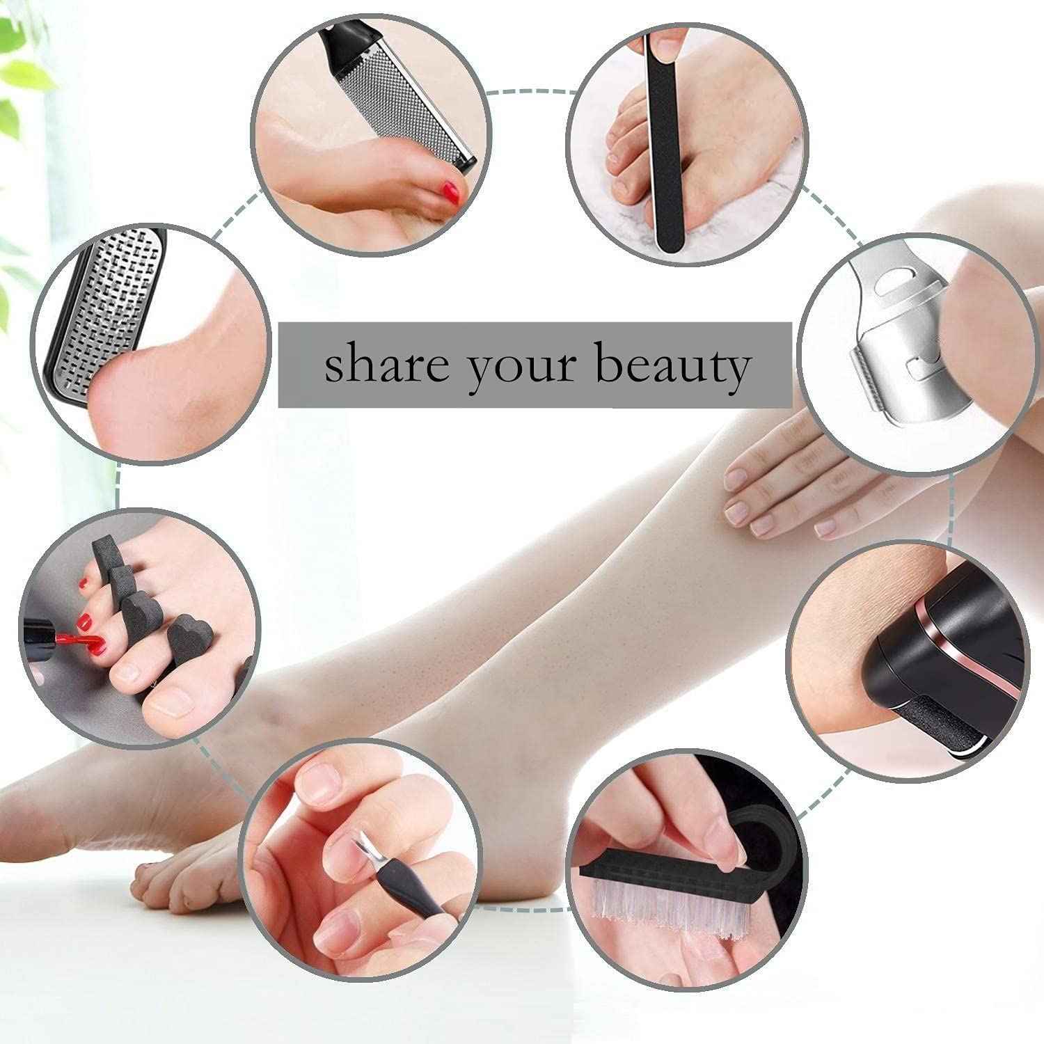 27 in 1 Electric Callus Remover for feet Professional Pedicure kit,Foot Care Tools,Pedicure Tools,Replace Roller Head for feet Refill Roller Extra