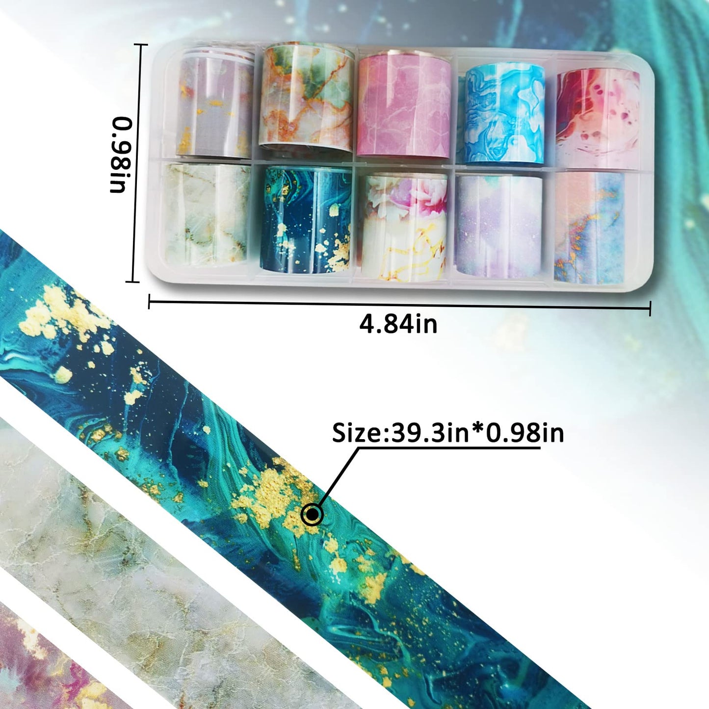 LoveOurHome 30 Sheet Nail Art Foils Flower Marble Holographic Trsnfer Nail Foil Sticker Decals Manicure Decoration Acrylic Tips Supplies for Crafts Nails Design