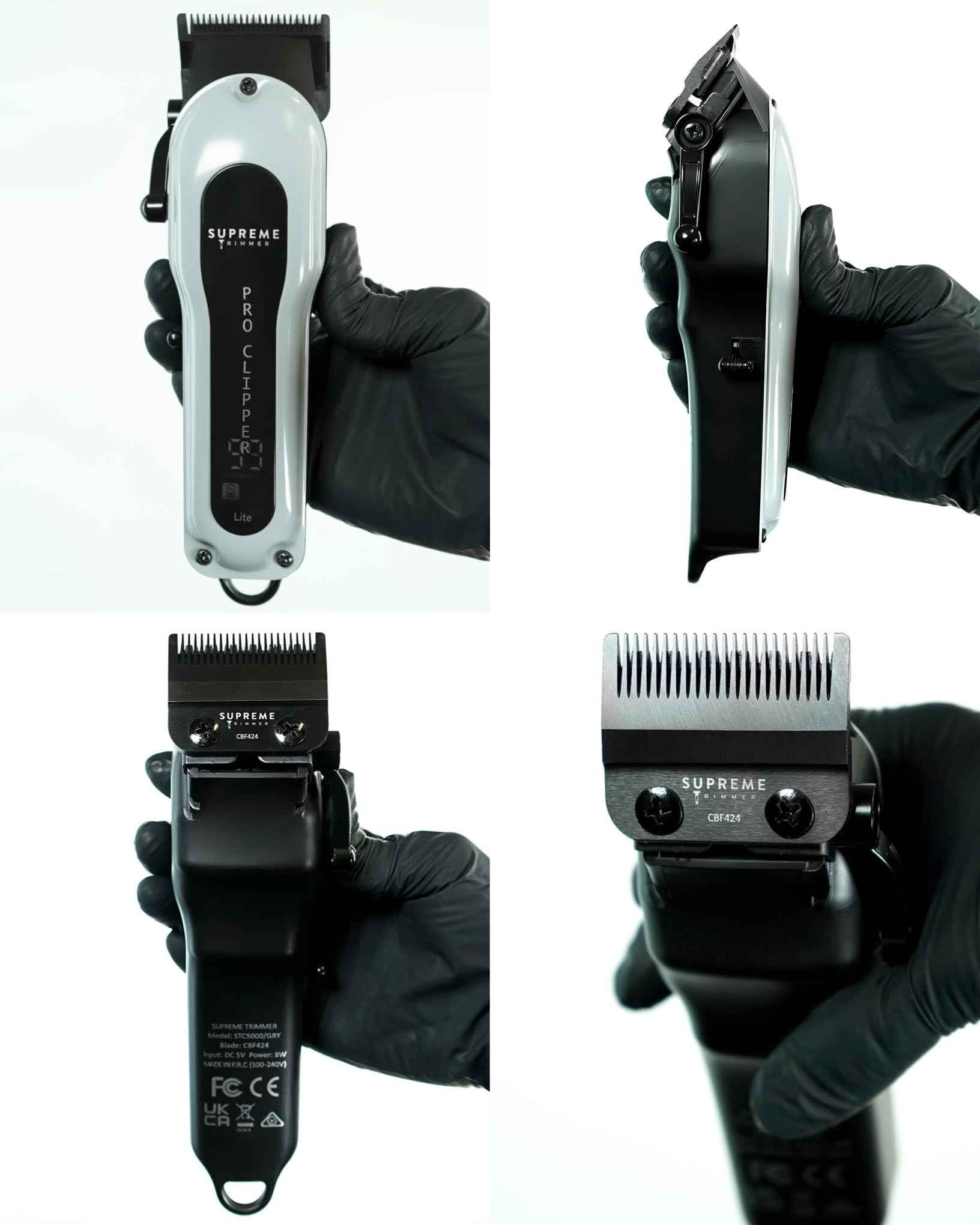 Supreme Trimmer Pro Clipper Lite | 210 Min Run Time Professional Hair Cutting Tool Set + Hair Comb, Scissors & Fade Blade | STC5000