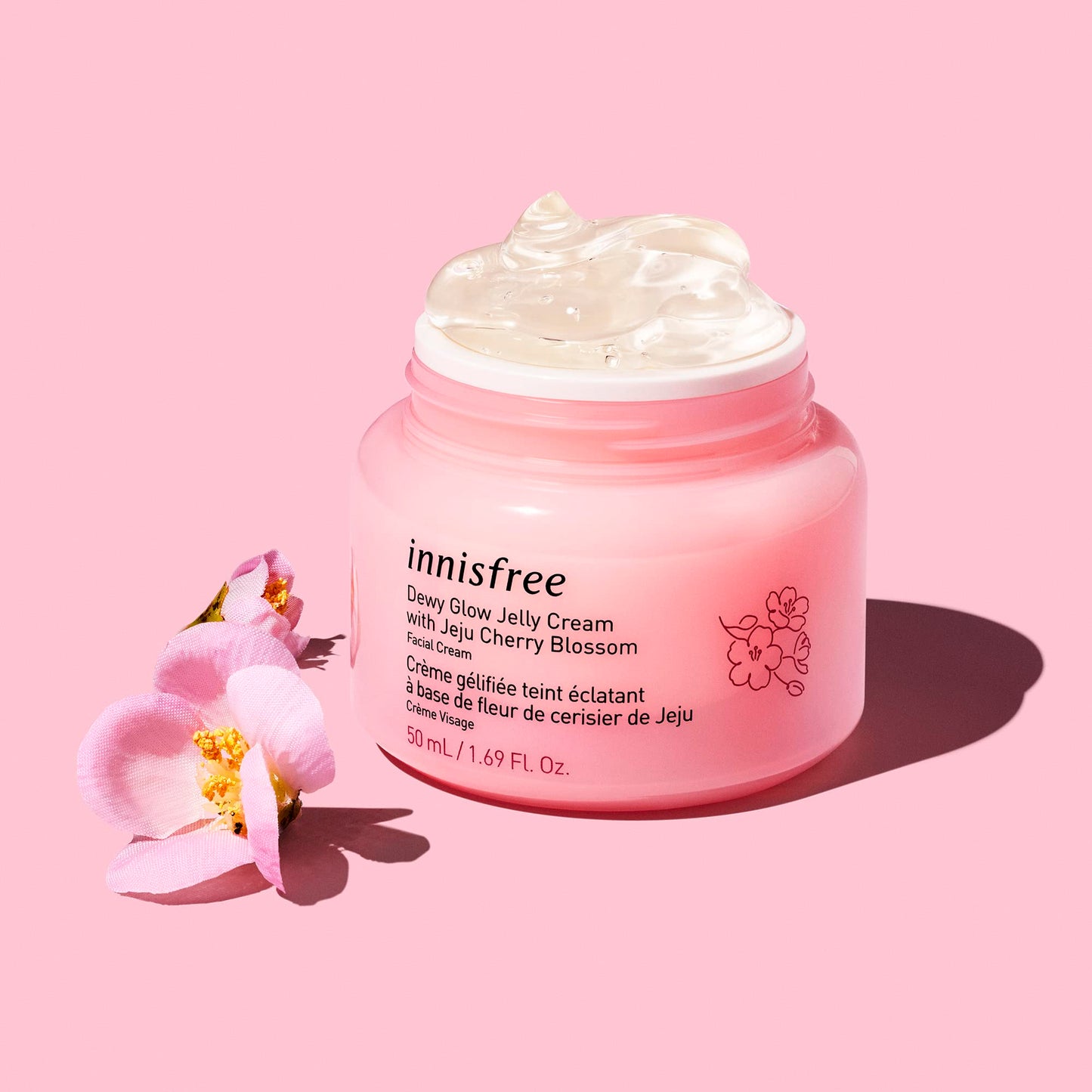 innisfree Cherry Blossom Glow Jelly Cream with Niacinamide for Smooth, Glowing Skin, Korean Skincare Hydrating Moisturizer