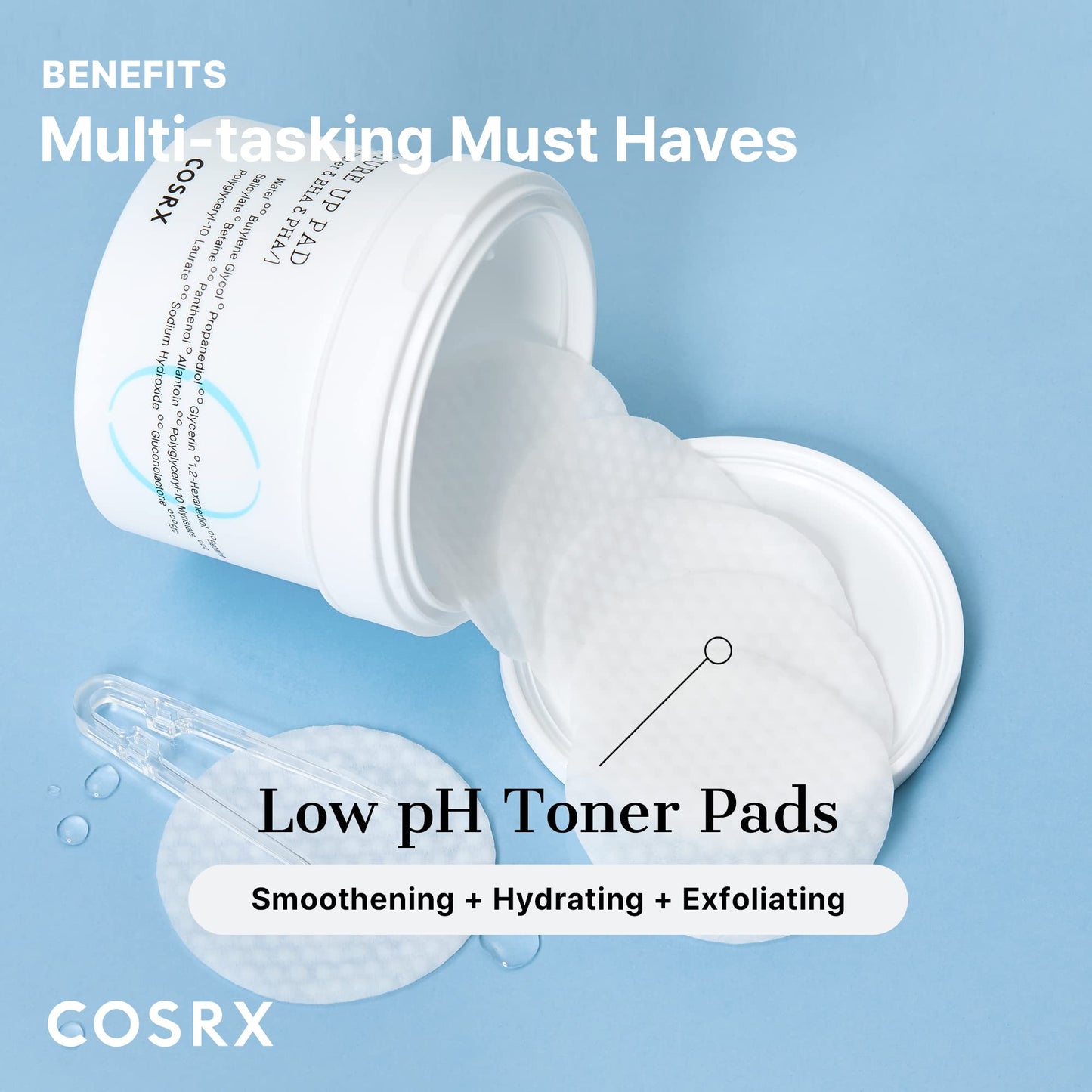 COSRX Propolis Toner Pads 70 Sheets, BHA, Gentle Daily Exfoliant for Sensitive Skin, Preventing Breakouts, Moisturizing, Nourishing, Blemish Care, Animal Testing-Free