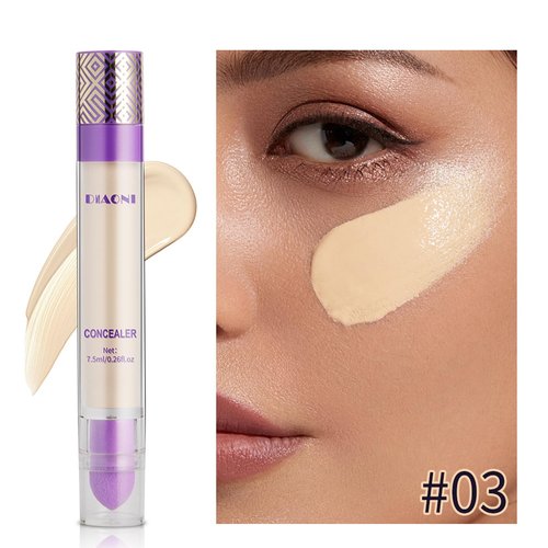 Diaoni Concealer, Diaoni Coverage Concealer, Diaoni Concealer Stick, Double-Sided Concealer with Brush,Lightweight, Long-Lasting, Waterproof, Foundation Concealer Stick (03#, 1)