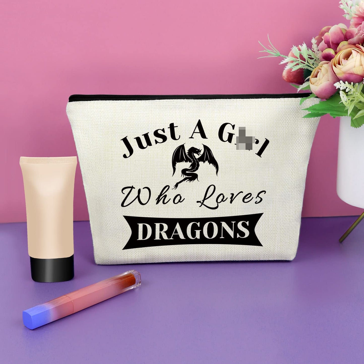 Dragon Gifts for Women Dragons Lover Gift Makeup Bag Dragon Themed Gifts Birthday Gifts for Friend Female Cosmetic Bag Sister Gifts from Sister Christmas Gifts for Her Cosmetic Travel Pouch