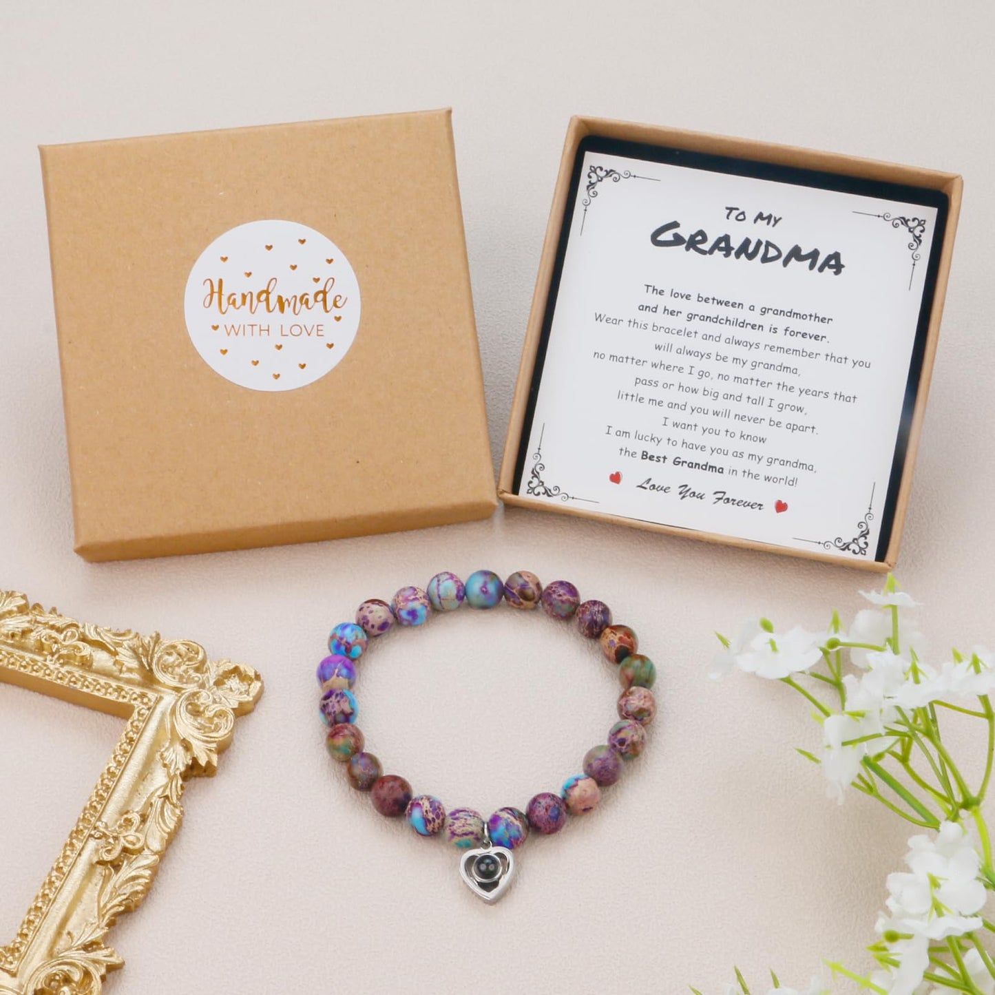 Sereney Grandma Gifts As Nana Gifts from Grandkids, Grandma Bracelet As Grandma Birthday Gifts from Granddaughter, I Love You Bracelet as Nana Jewelry Gifts for Grandmother from Grandchildren