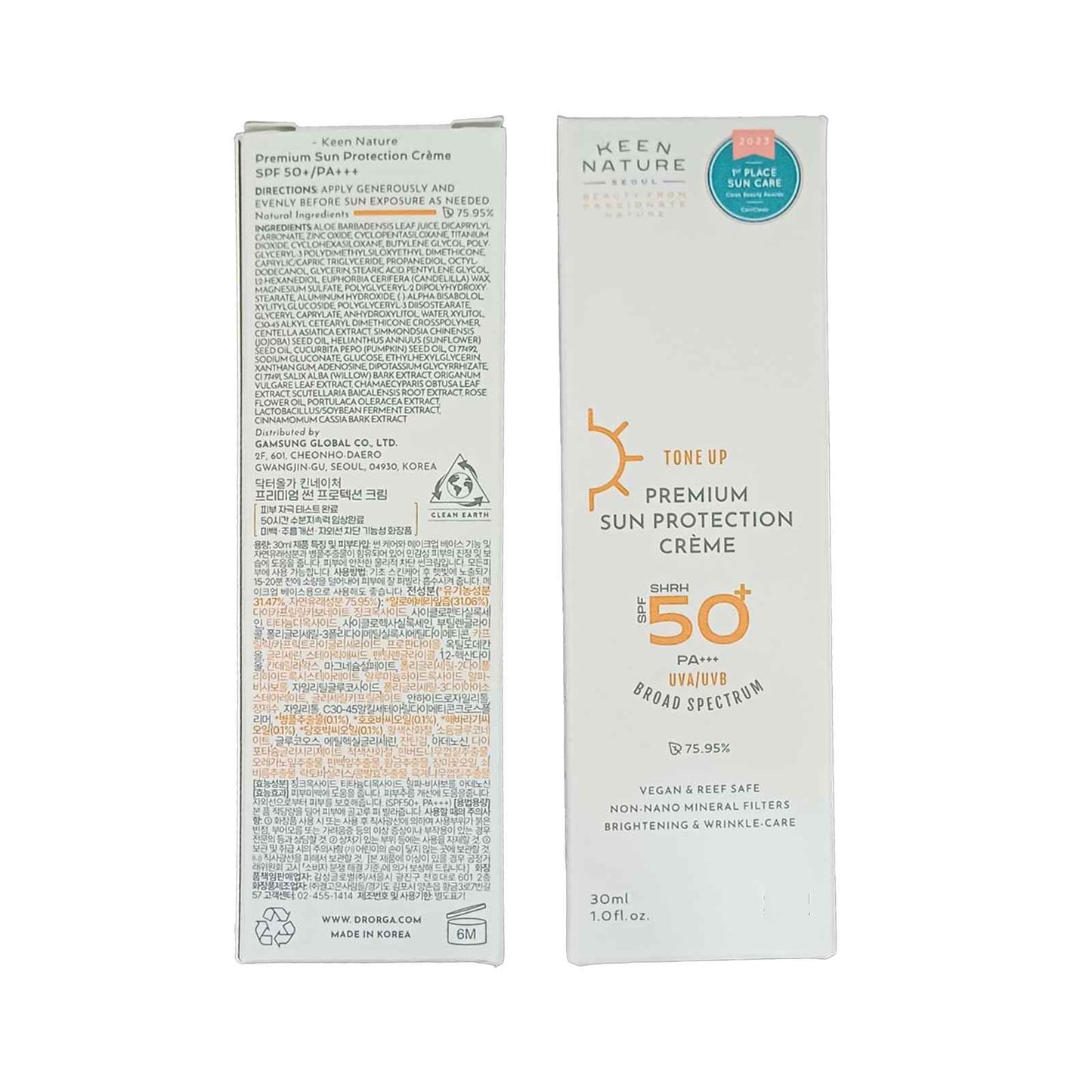Mild-up sun cream, Korean Skin Care for Dr.O.r.g.a, Premium Sun Protection Cream SPF50+ PA+++,1.01fl.oz.