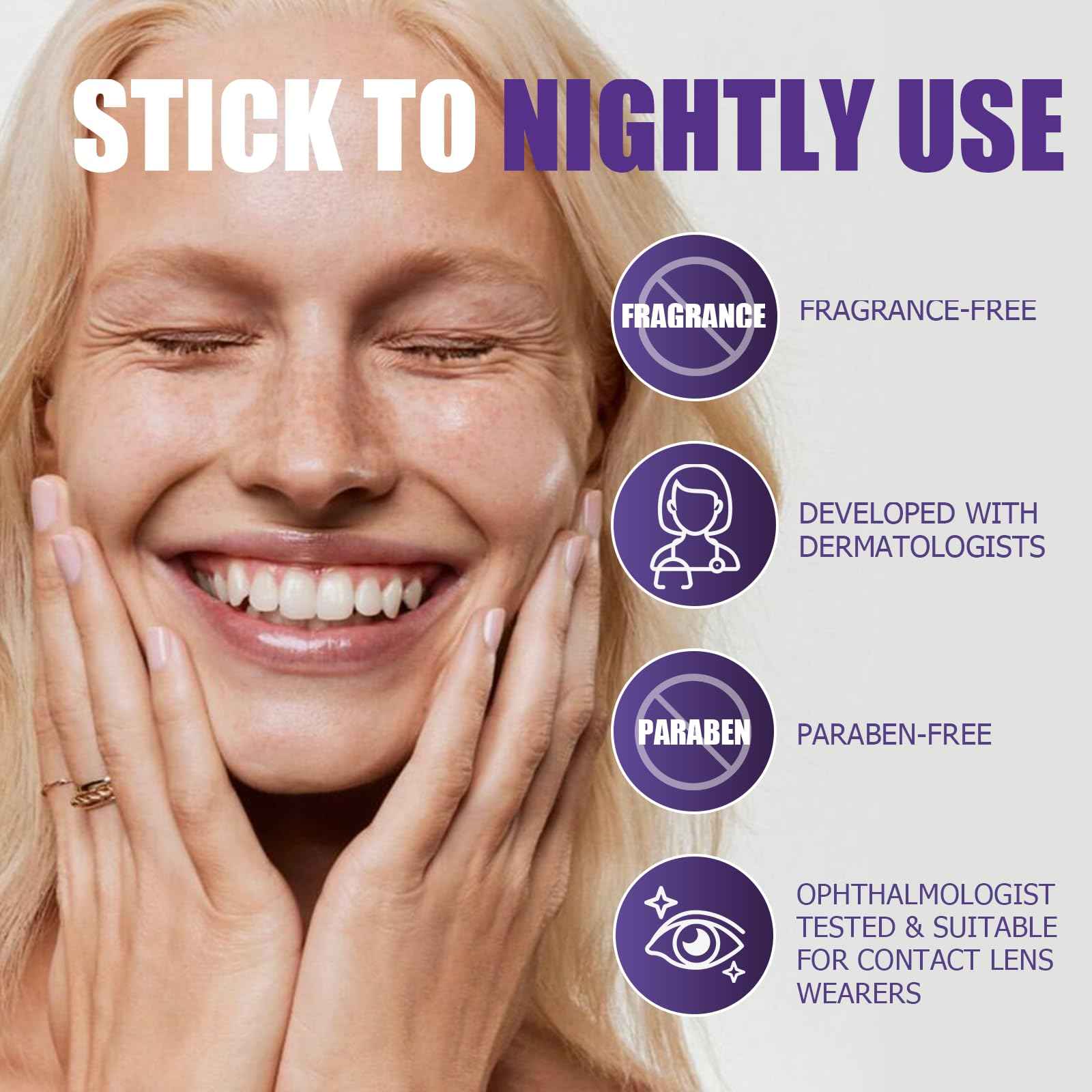 Retinol Eye Cream, Infused with Vitamin C&E to Smooth and Hydrate Skin, Cream for Dark Circles Treatments, Reduce Under, Smooth Wrinkles, Eye Bags, Puffiness