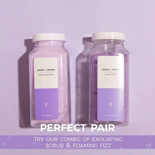 JOON X MOON Sugar Scrub (Lavender, 1 Pack), Exfoliating Body Scrub, Moisturizing Aloe and Shea Butter to Soften and Nourish Skin, Beauty and Self Care Essential, Single Use Scrub Cubes, 10 oz