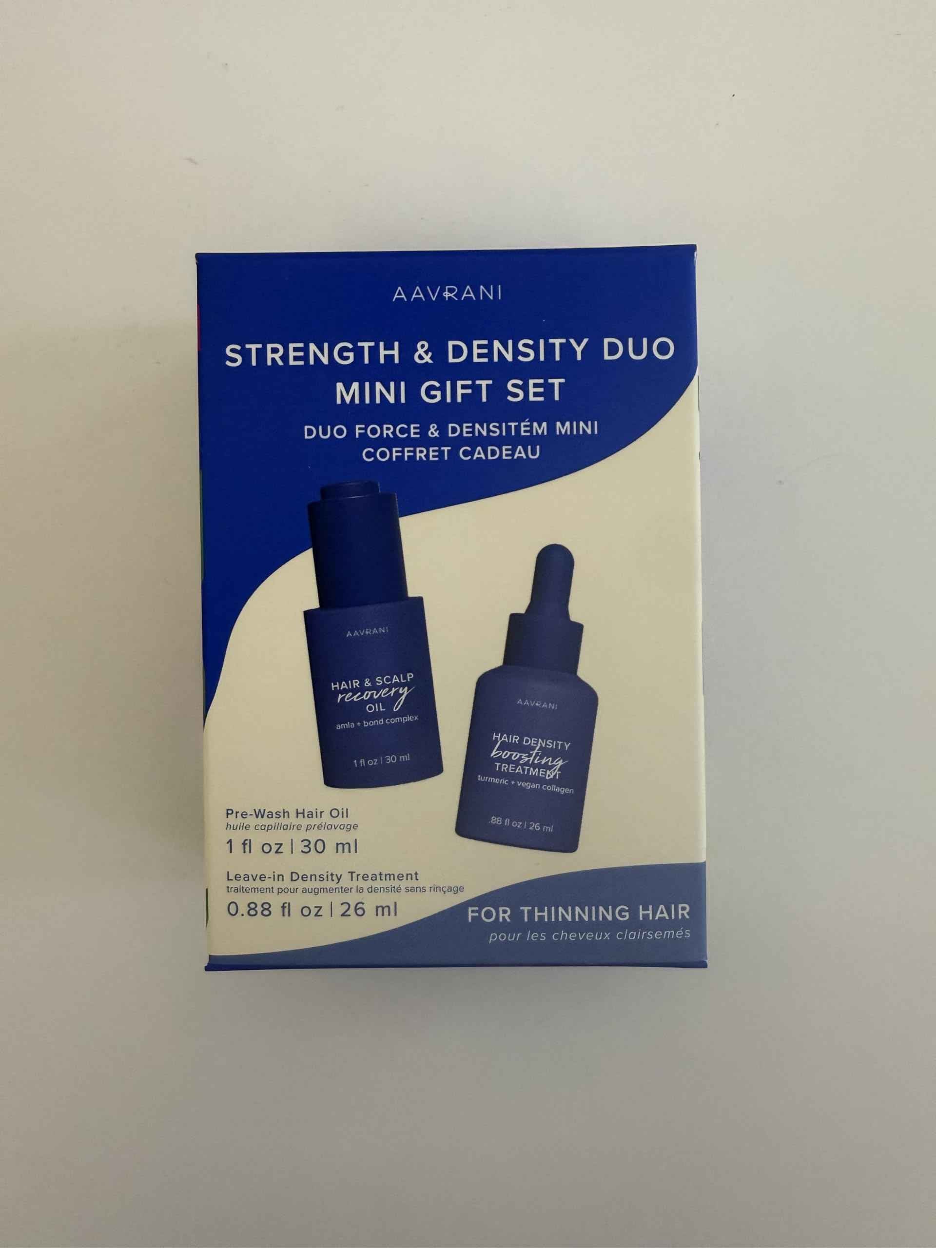 AAVRANI Mini Strengthening Hair Oil & Hair Growth Scalp Serum Gift Set - With Turmeric & Rosemary for Fuller Hair - Vegan, Travel Size