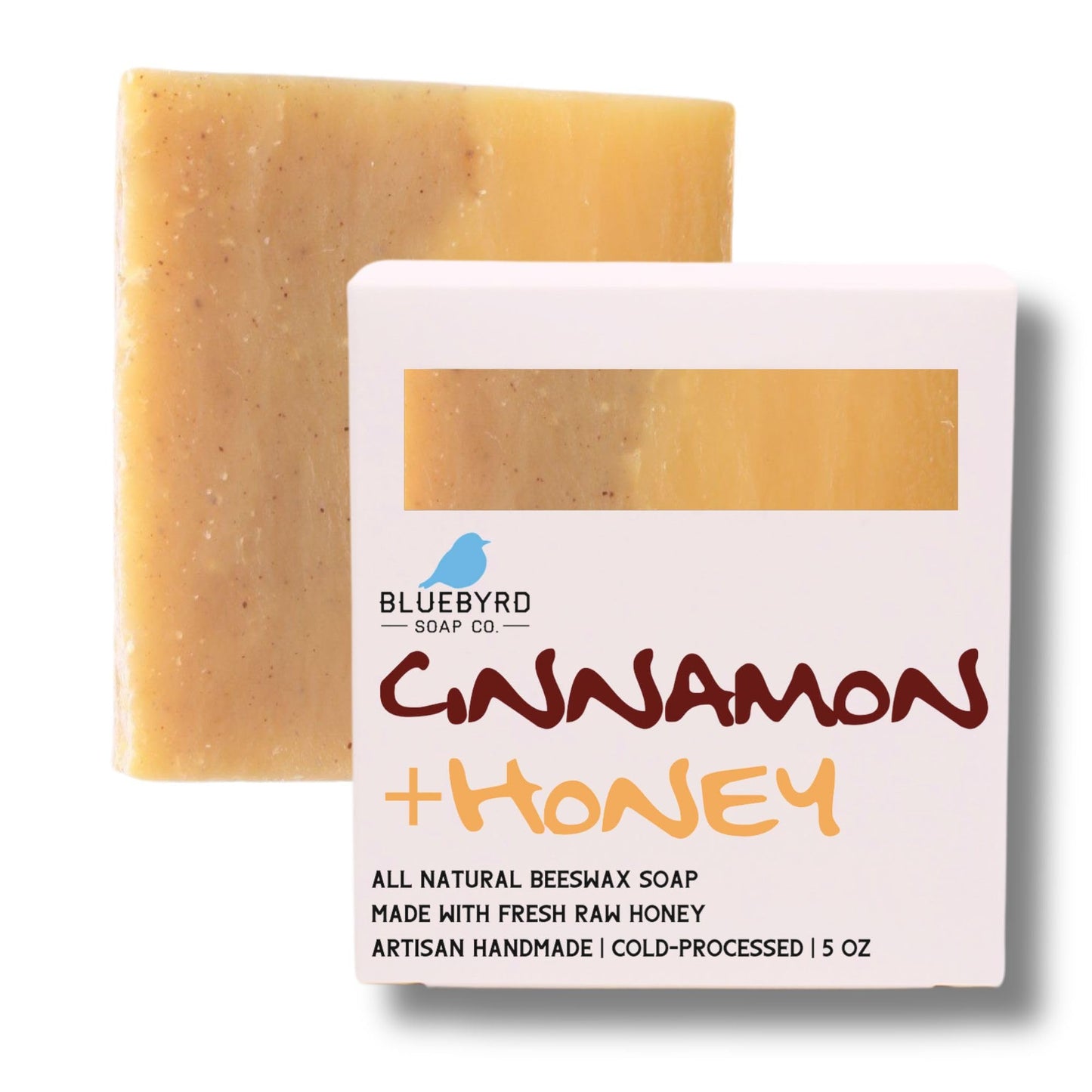 Bluebyrd Soap Co. Cinnamon Honey Soap Bar for Kids, Fun All Natural Soap Made with Beeswax, Cinnamon, & Honey | Handmade Artisan Soap for Teens Tweens Kids | Made in the USA (Cinnabee)