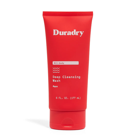 Duradry Body Wash Odor Control - Deep Cleansing and Deodorizing, Neutralizes Odors while Nourishing your Skin, Infused with Vitamins and Minerals - Aqua, 6 Fl Oz (Pack of 1)