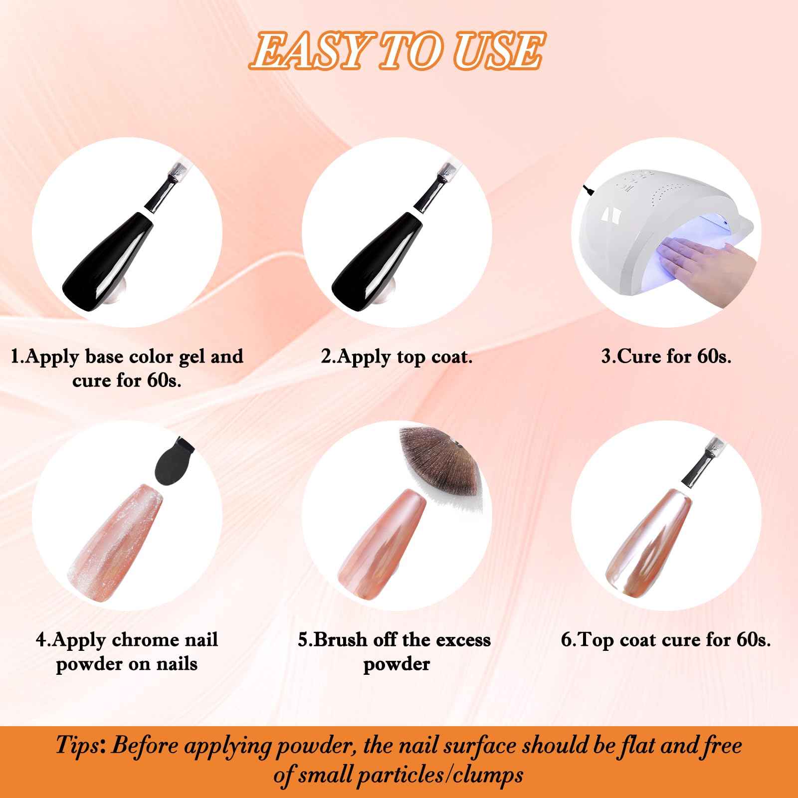 FNNZ Unicorn Chrome Nail Powder, Aurora Unichrome Mermaid Aurora Nail Powder Pigment Pearlescent Nail Art Glitter Decoration for Home DIY Nail Salon Manicure - Glacier Ocean