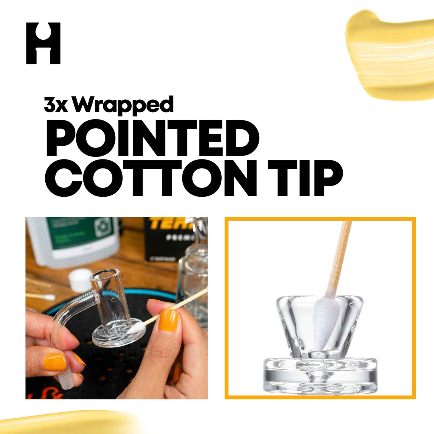 TerpTitans Original – Bamboo Cotton Swabs | Dual-Tip: Spiral for Maximum Absorption & Fine Point for Pinpoint Precision | Extra Strong, Lint-Free | 200 Count Box (800)