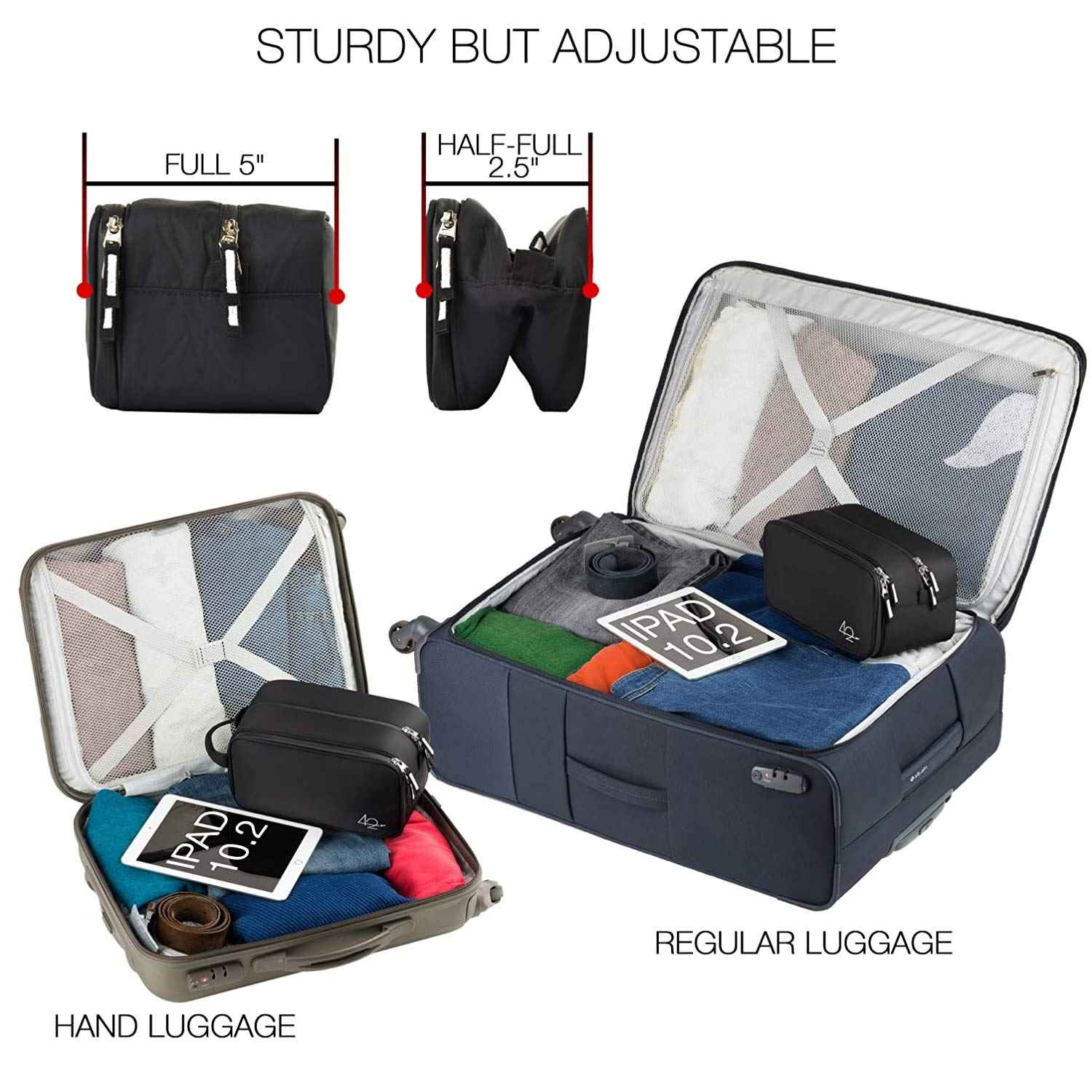 Toiletry Bag Dopp Kit for Men - Nylon Travel Toiletry Bag Waterproof Shower Cosmetic Organizer for Women Men - Travel Kit Shaving Bag for Men