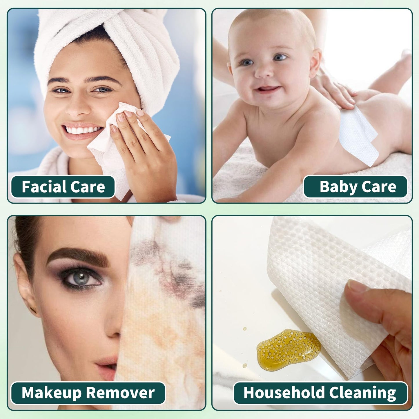 Disposable Face Towel Biodegradable Facial Clean Towels Face Towelettes for Sensitive Skin Essence-water Compress Makeup Remover Wet Dry Wipes Waterproof Packaging Replaces Boxes