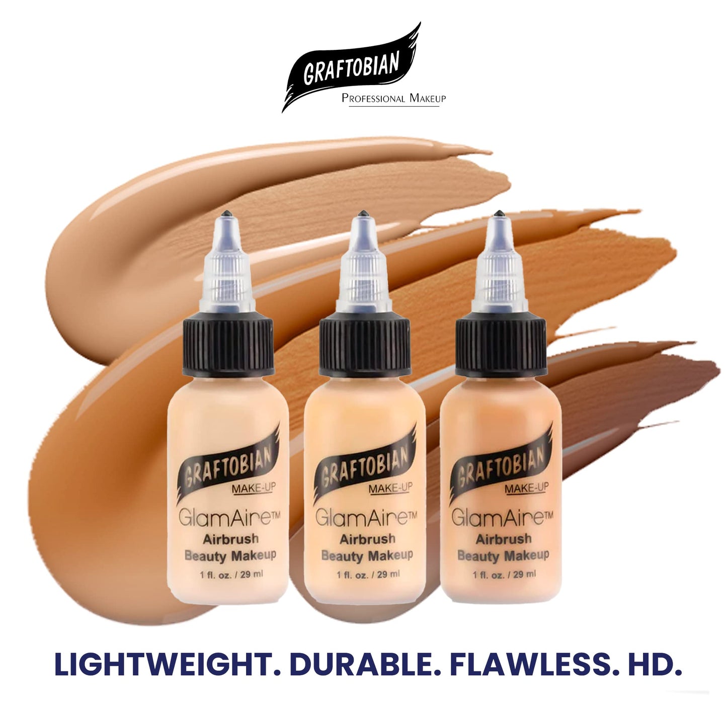 GlamAire Airbrush Makeup by Graftobian - High Definition Airbrush Foundation, Professional Formula for Long-Lasting Wear, For Makeup Artists and Beauty Aficionados, Made in USA, Buttermilk