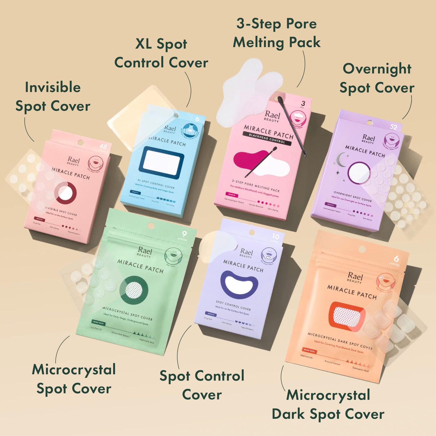 Rael Pimple Patches Miracle Invisible Spot Cover - Hydrocolloid Acne for Face, Blemishes and Zits Absorbing Patch, Breakouts Treatment Skin Care, Facial Stickers, 2 Sizes (72 Count)