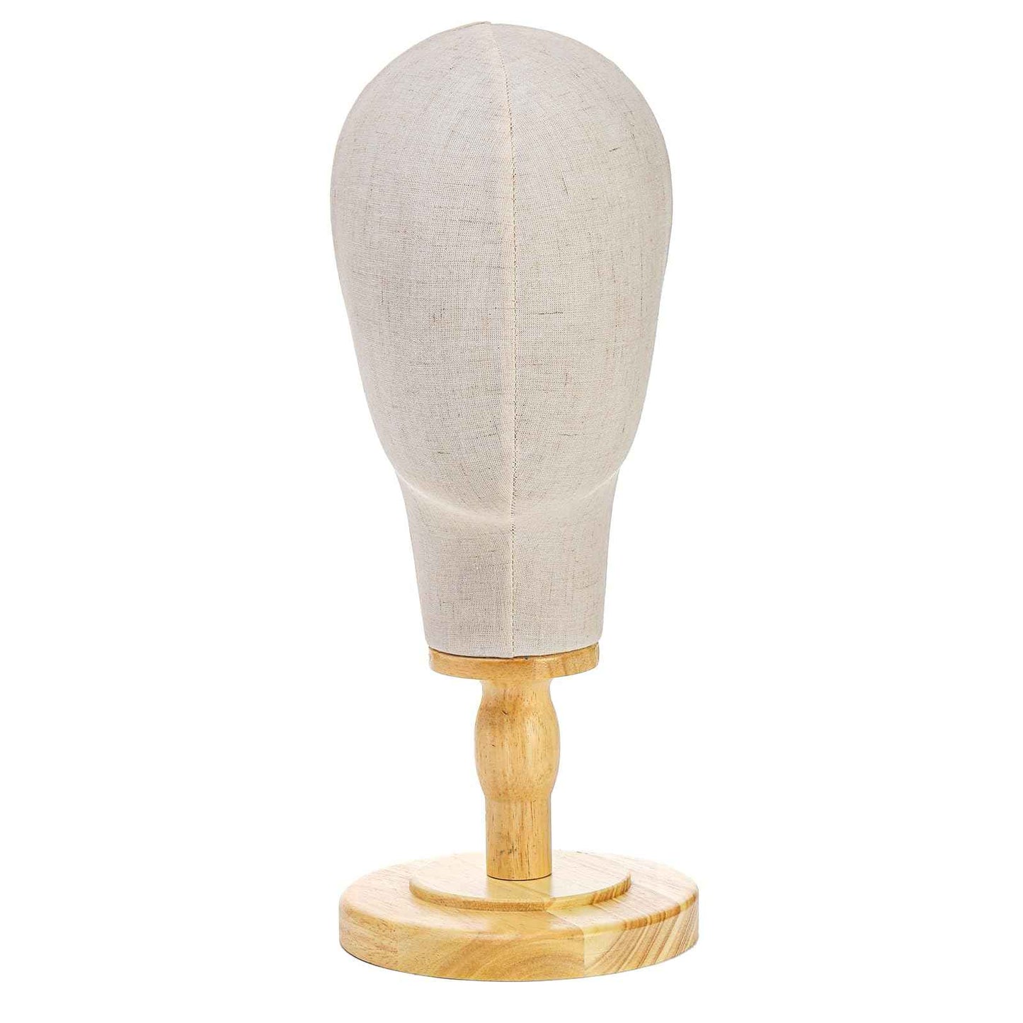 Peohud 21 Inch Mannequin Head, Canvas Wig Head Stand with Detachable Wood Stand, Linen Hat Display Model Head for Caps, Headdress, Wig Making