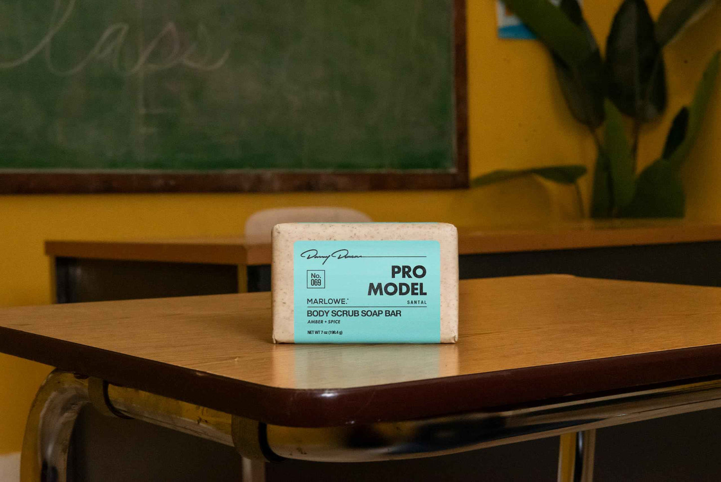 MARLOWE. No. 069 Body Scrub Soap Bar 7 Oz (3 bars), Pro Model Body Exfoliator Bar Soap with Pumice, Apricot Seed Powder, Shea Butter & Olive Oil, Amber + Spice Santal Scent