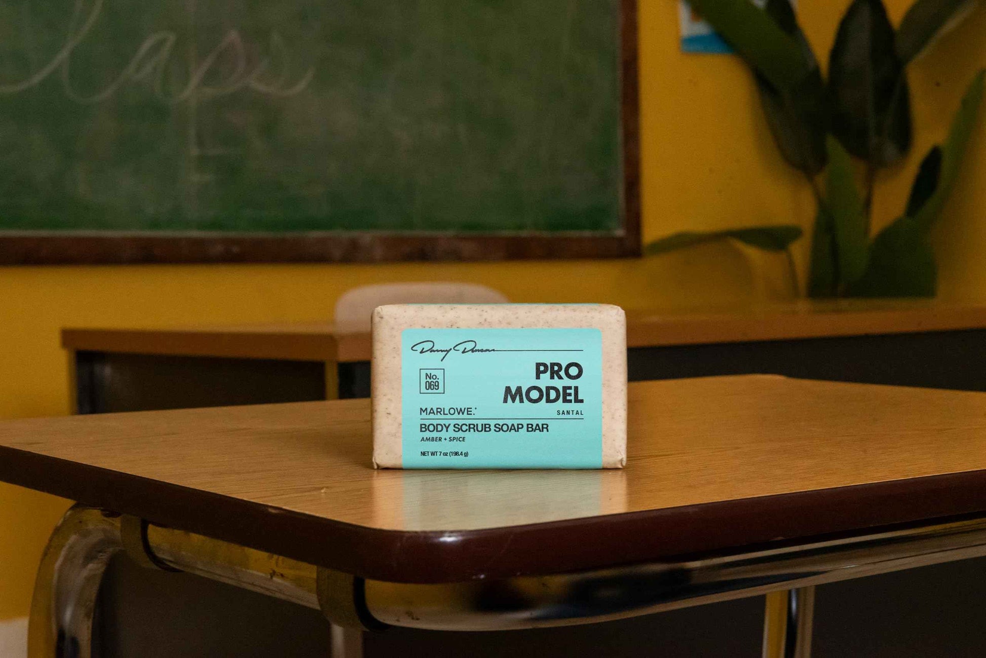 MARLOWE. No. 069 Body Scrub Soap Bar 7 Oz (3 bars), Pro Model Body Exfoliator Bar Soap with Pumice, Apricot Seed Powder, Shea Butter & Olive Oil, Amber + Spice Santal Scent