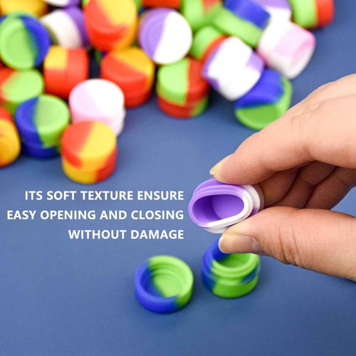 240 Pcs 2 ml Silicone Wax Containers Non-stick Silicone Wax Containers Multi Use Storage Jars Oil Concentrate Bottles for Home Kitchen Travel, Randomly mix colors，Non-stick Jars