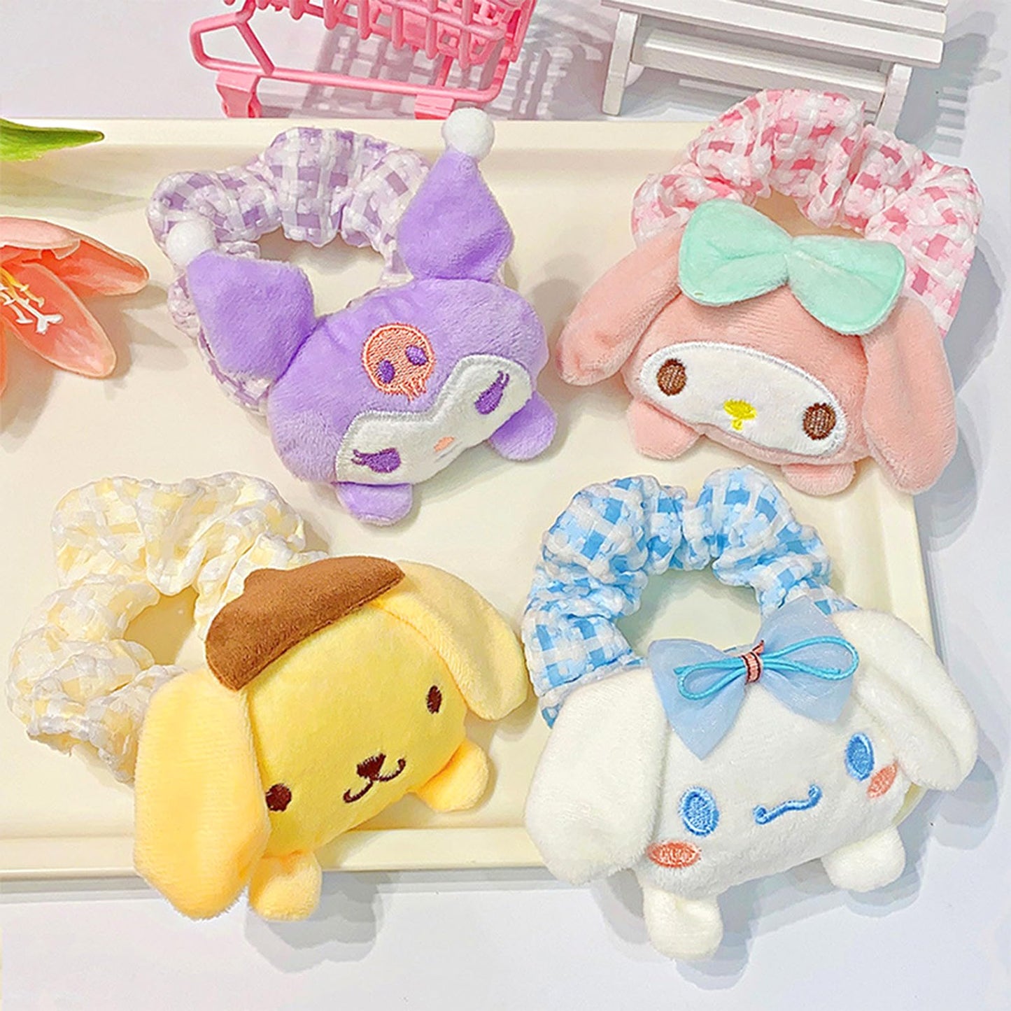 Kawaii Hair Accessories Set, Includes Headband, Hair Clips, Hair Scrunchies, Hair Ties, Cute Hair Clips Set for Girls Kids Gifts