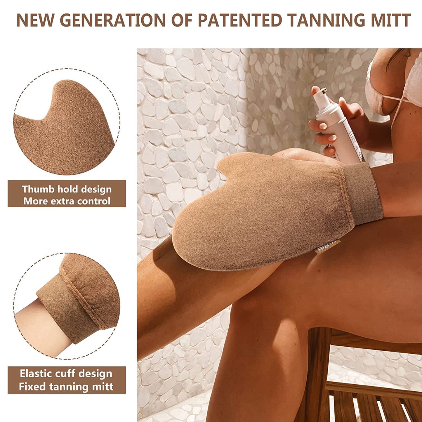 Self Tanning Mitt Applicator - Tanning Mitts Self Tanner Mitt Applicator 4 In1 Set, Tanning Glove for Self Tan Mitt Applicator, Self Tanner Mit Self Tan Mit Applicator Sunless Tanner Mitt Tanner Glove