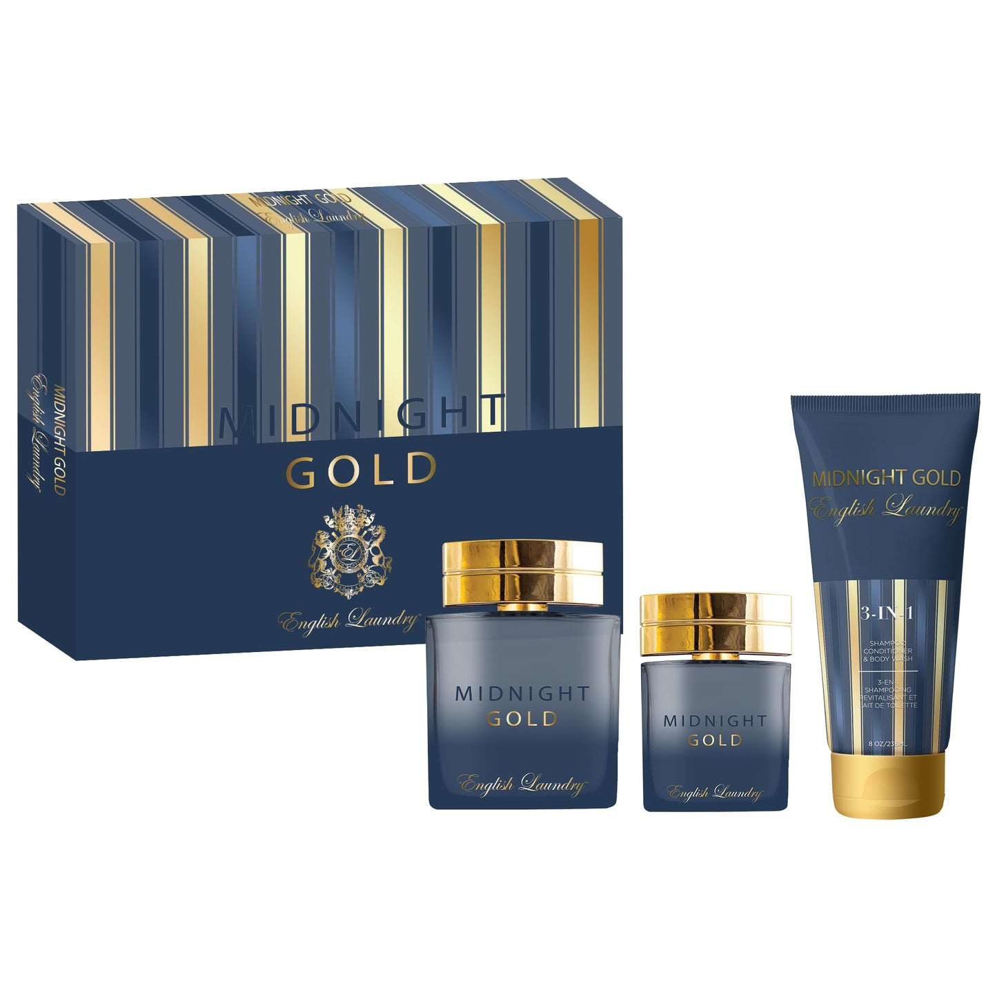 English Laundry Midnight Gold Eau de Parfum 3 Piece Gift Set, 3.4 fl. oz.