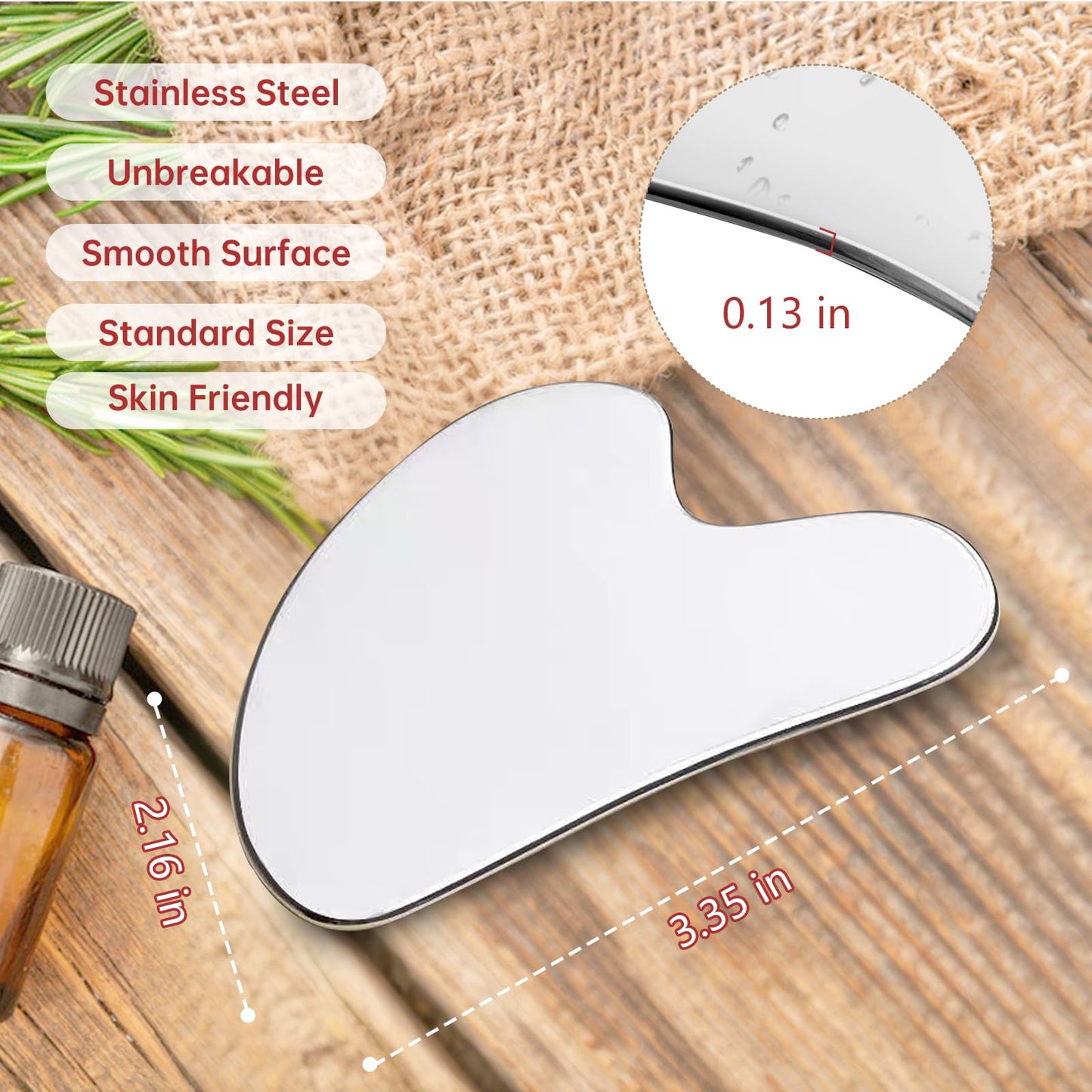 Stainless Steel Gua Sha，Gua sha Facial Tools for SPA Therapy Trigger Point Treatment，Body and Face Gua Sha Stone for Tighten Skin