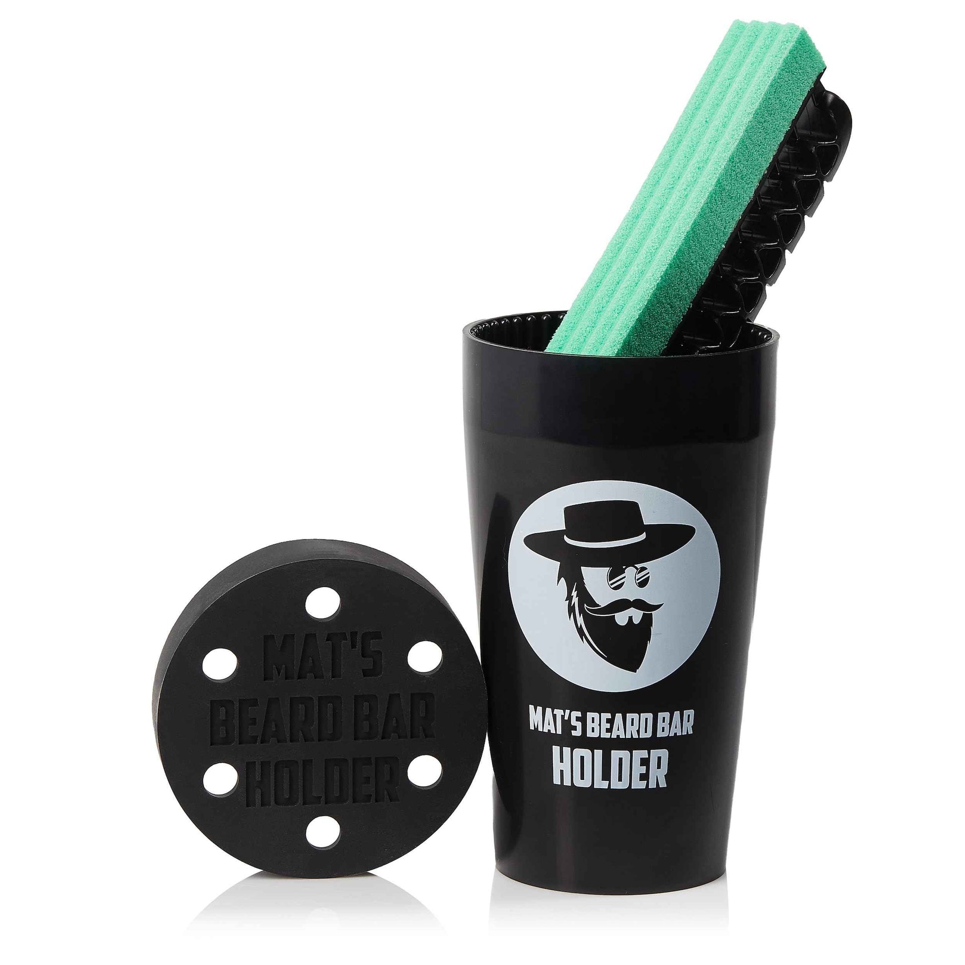 Mat's Beard Bar® & Holder Pro (V2.0) - FLEXIBLE - Clean Up Beard Trimmings from Sinks and Countertops After Shaving - Best Gifts For Men