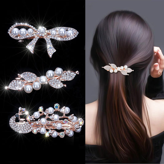 2 Pcs Cute Hair Claw Fairy Girl Rhinestone Hair Clip Big Hair Jaw Clip Nonslip Hair Clamp Hair Accessories Sliver&Gold (039-2PCS)