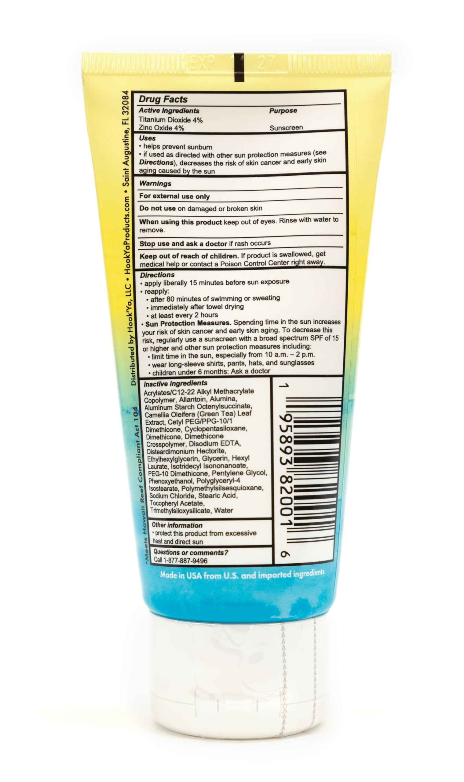 Hawaii Reef Compliant, Non-Nano Mineral Sunscreen 3oz Travel Size, (2) Pack 6oz Total, UVA/UVB Protection, Octinoxate-Oxybenzone Free, No Fragrance, PABA-Paraben free, Made in USA